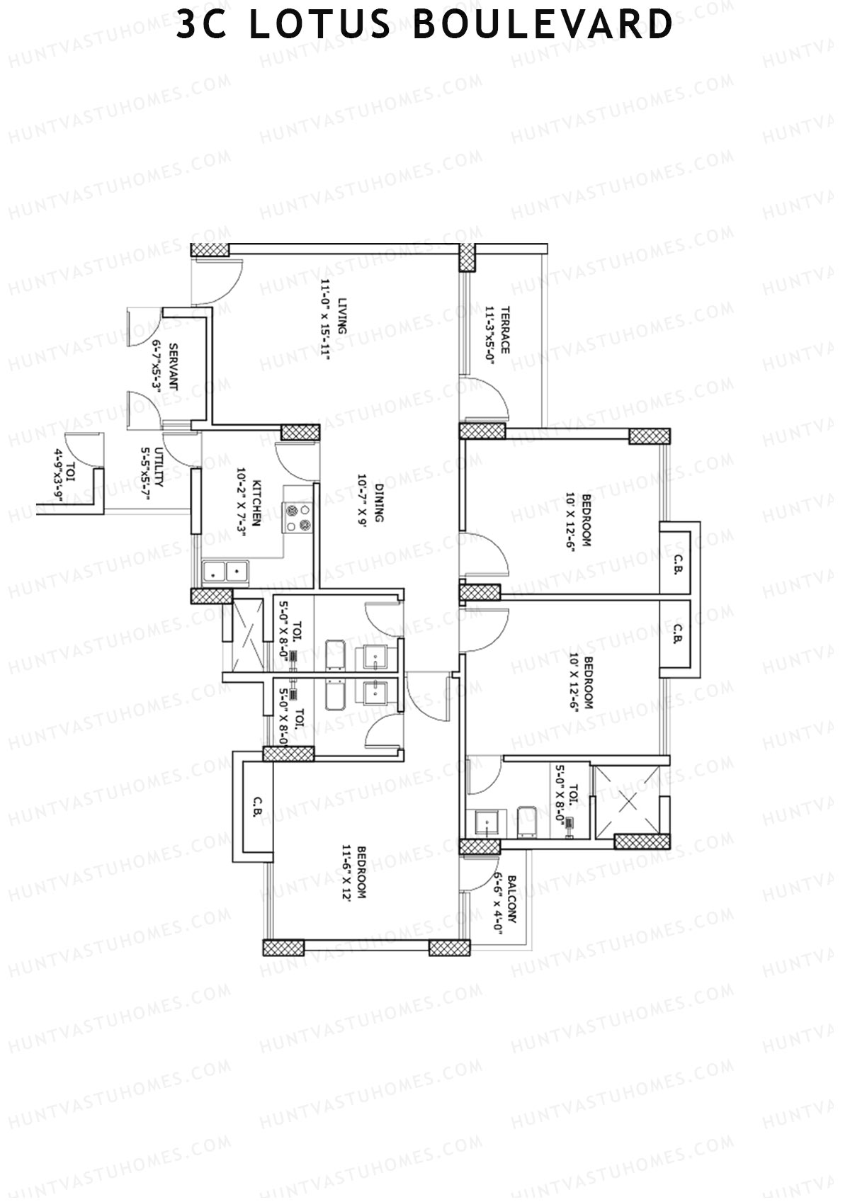 3C Lotus Boulevard Tower 15 Unit 2 Floor Plan
