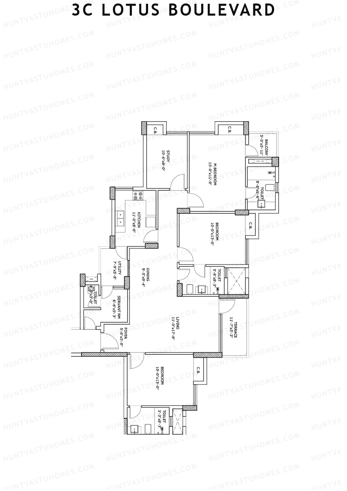 3C Lotus Boulevard Tower 16 Unit 1 Floor Plan