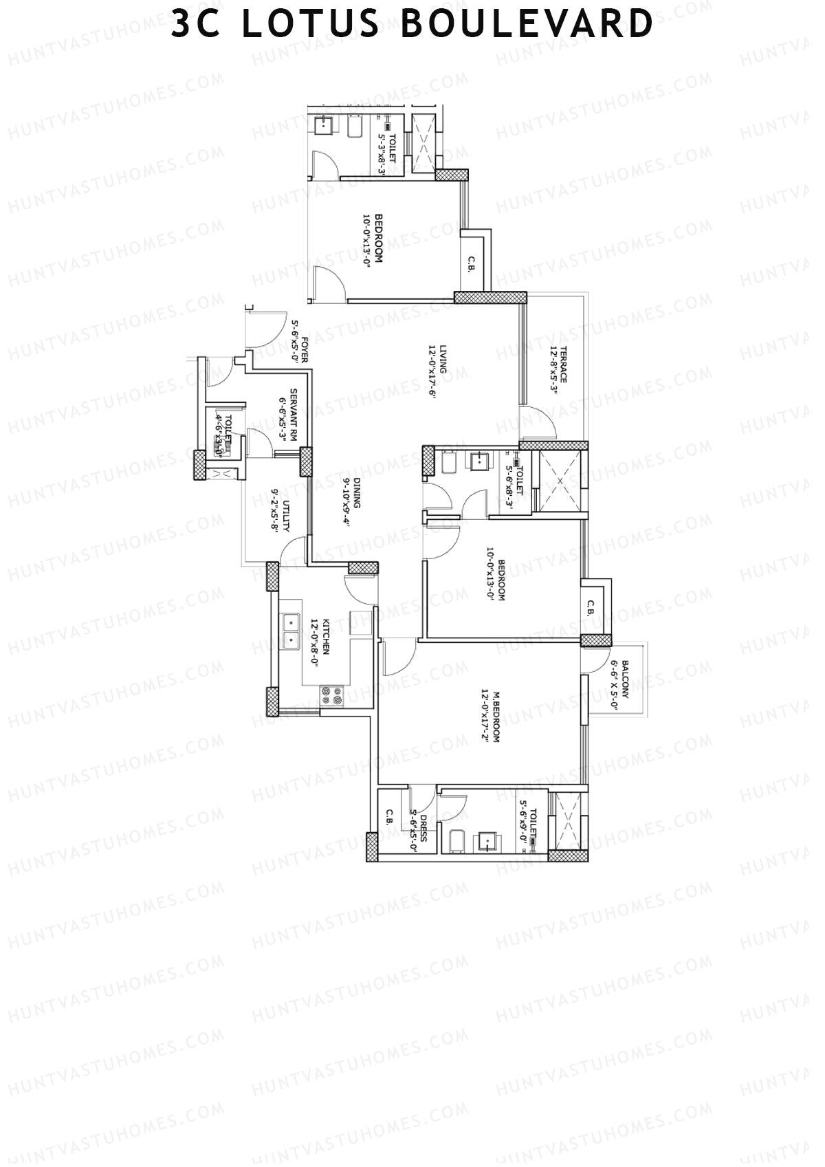 3C Lotus Boulevard Tower 16 Unit 2 Floor Plan