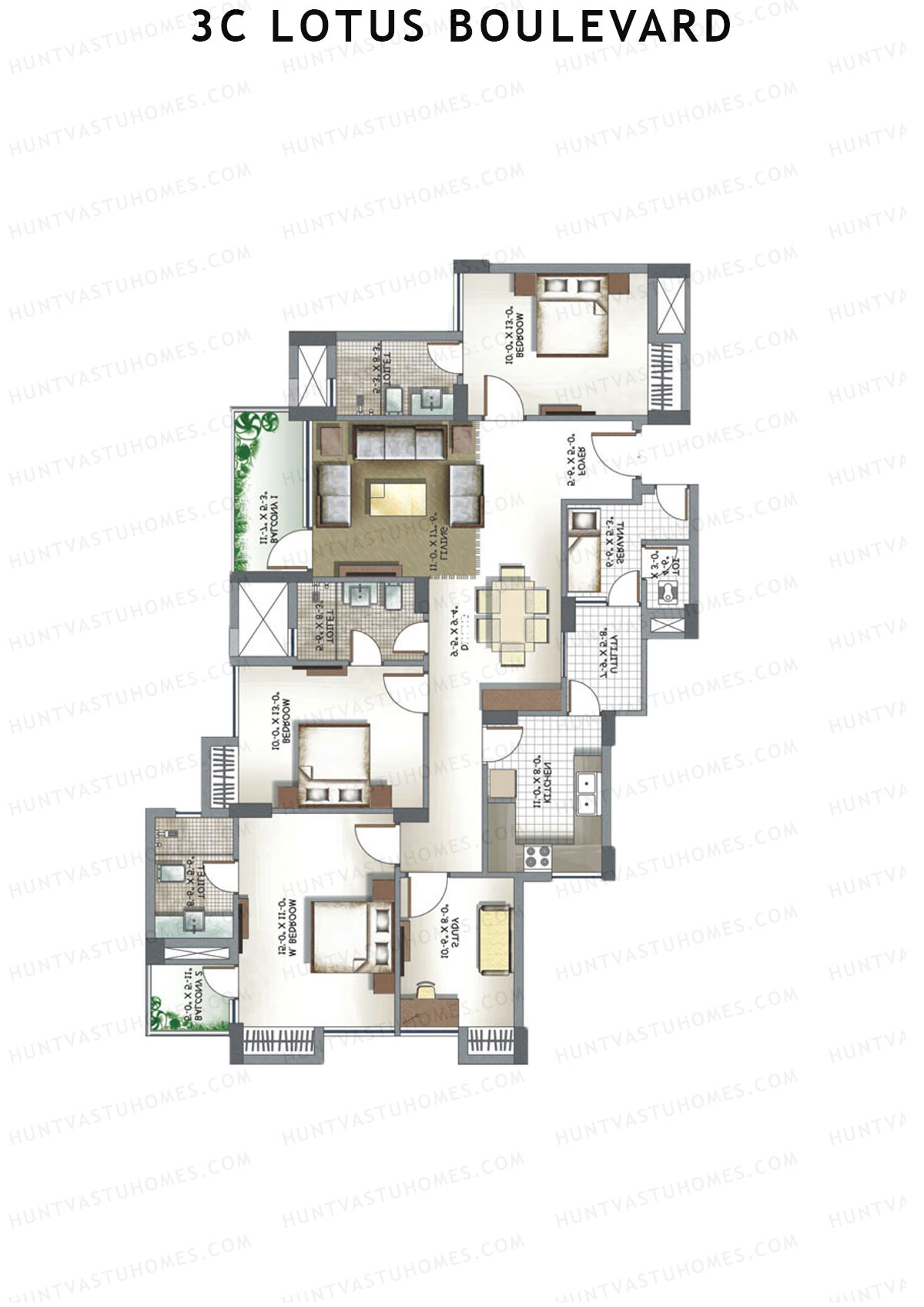 3C Lotus Boulevard Tower 16 Unit 3 Floor Plan