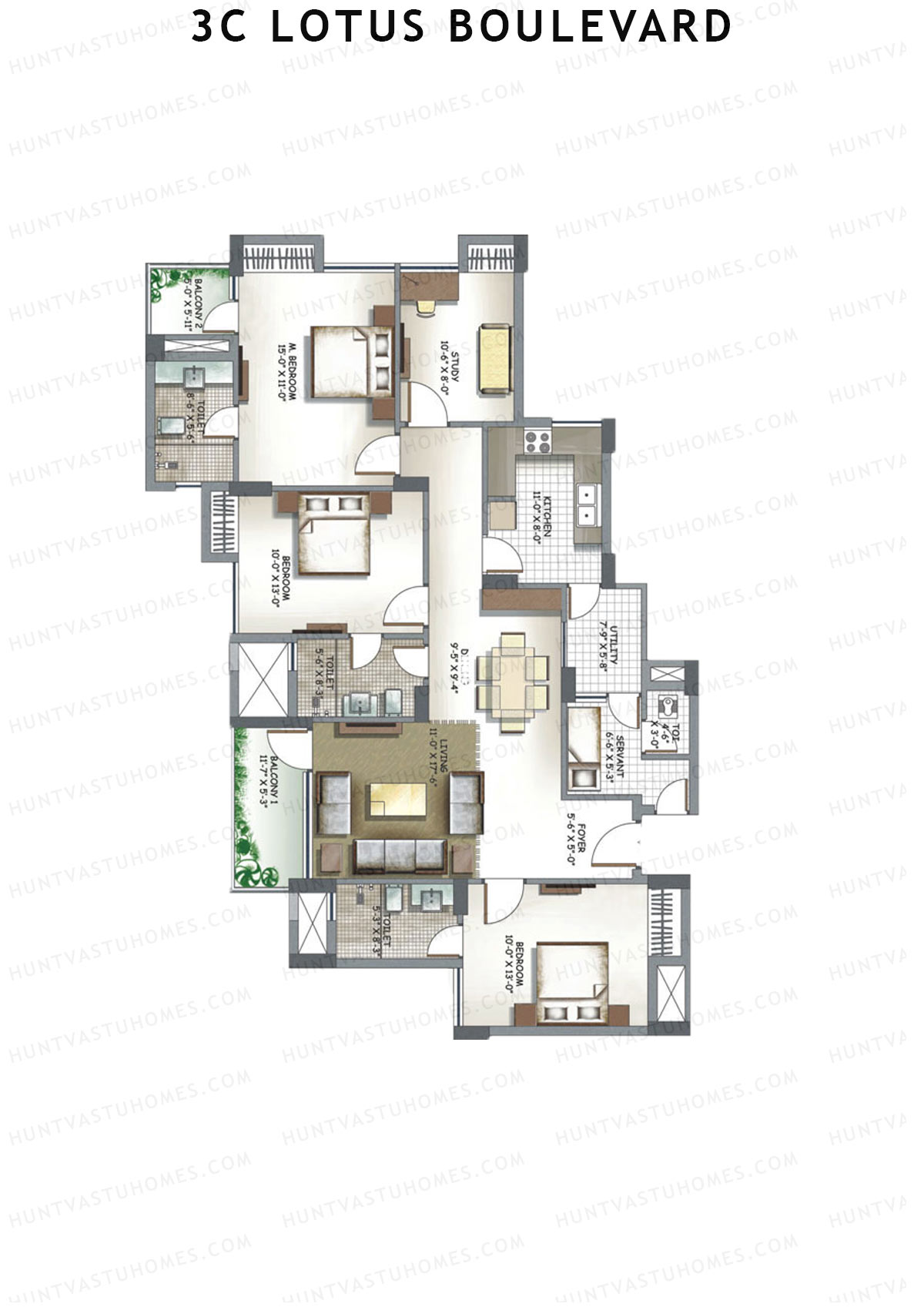 3C Lotus Boulevard Tower 16 Unit 4 Floor Plan