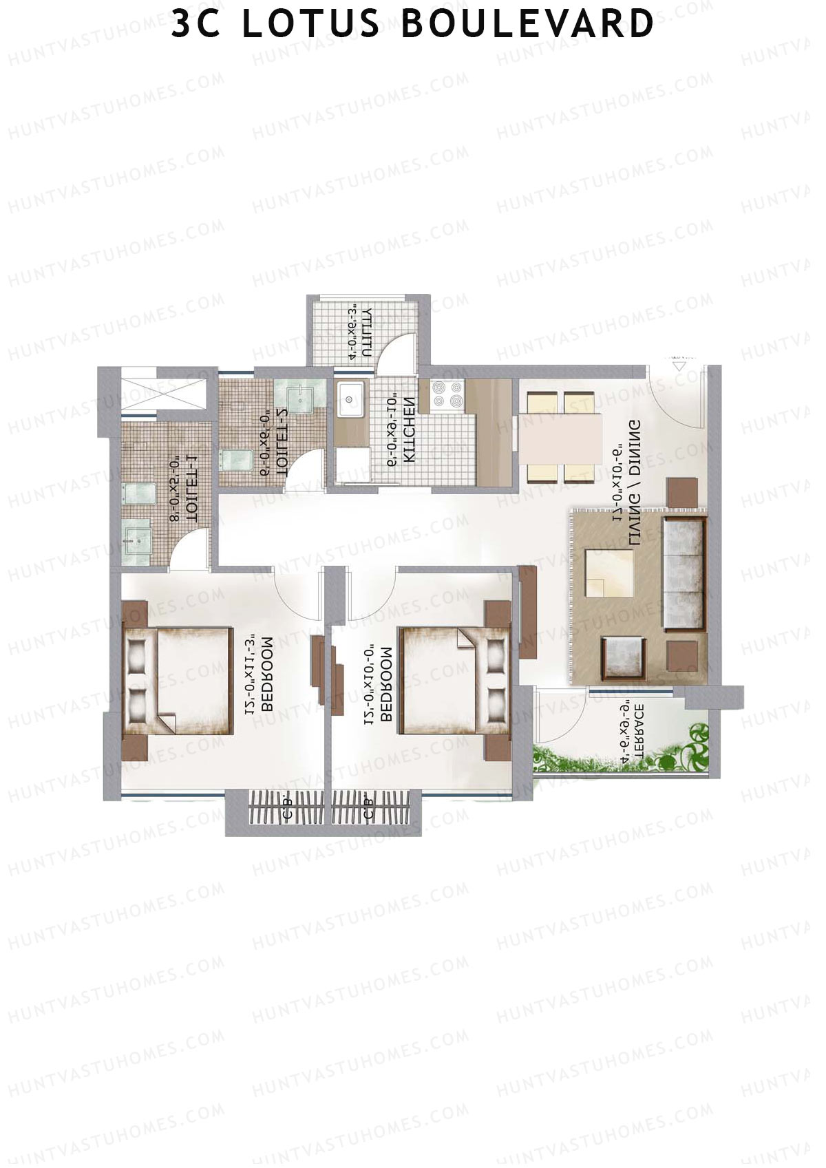 3C Lotus Boulevard Tower 20 Unit 4 Floor Plan