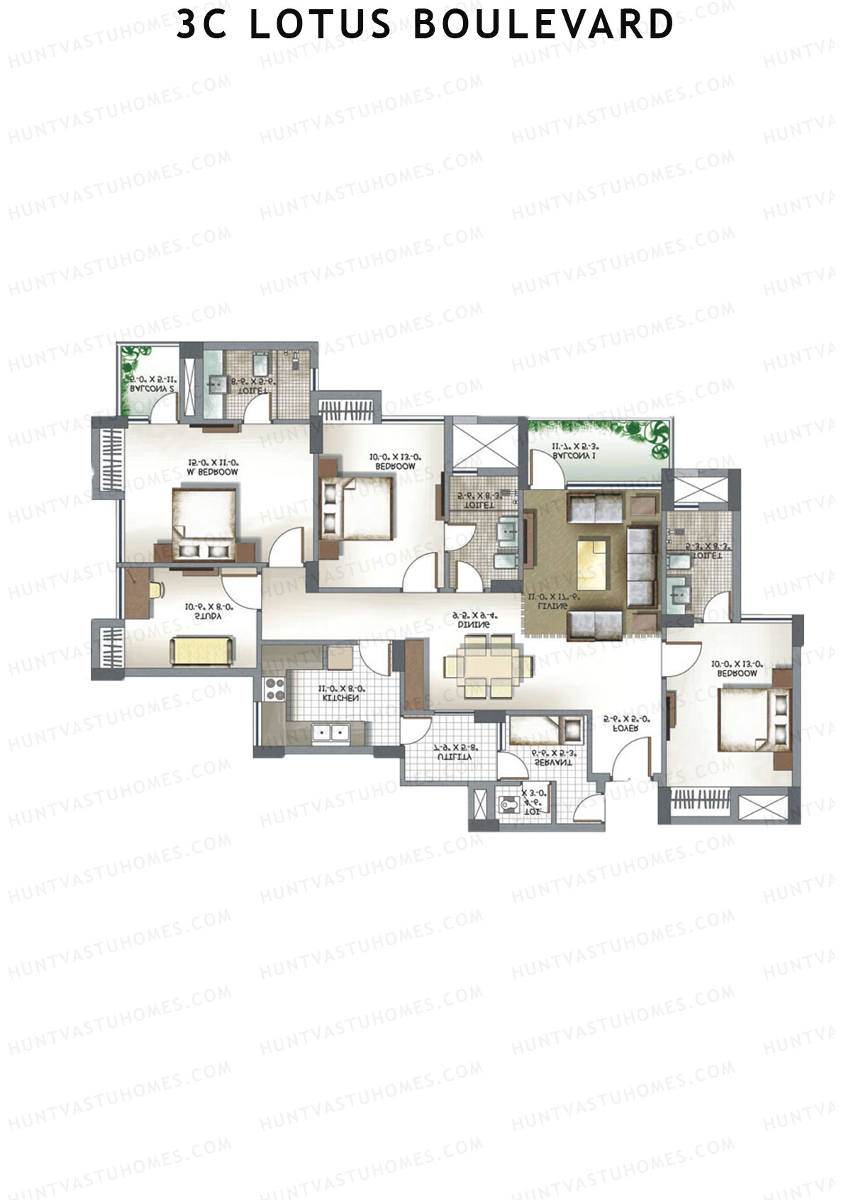 3C Lotus Boulevard Tower 21 Unit 1 Floor Plan