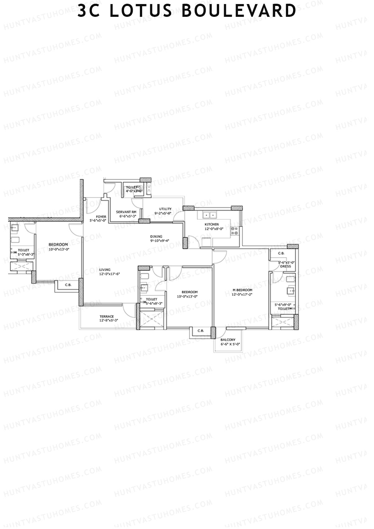3C Lotus Boulevard Tower 21 Unit 3 Floor Plan