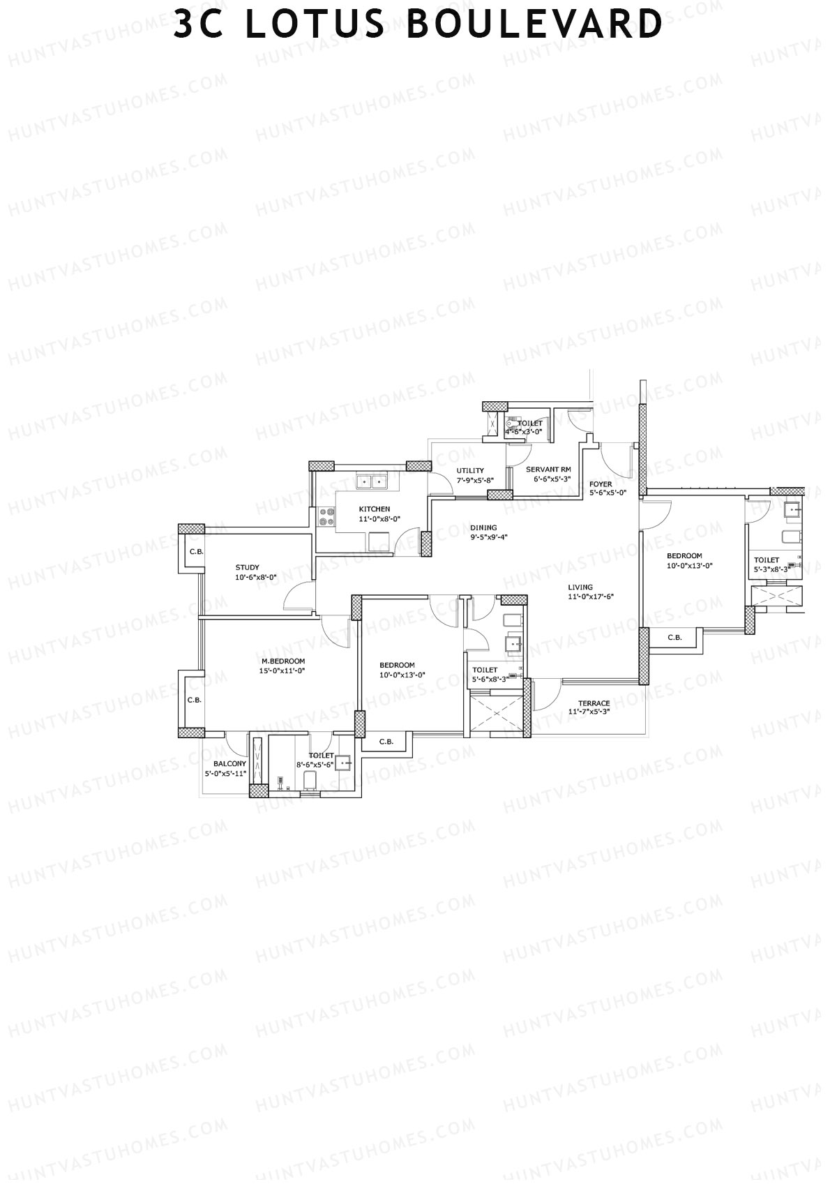 3C Lotus Boulevard Tower 21 Unit 4 Floor Plan