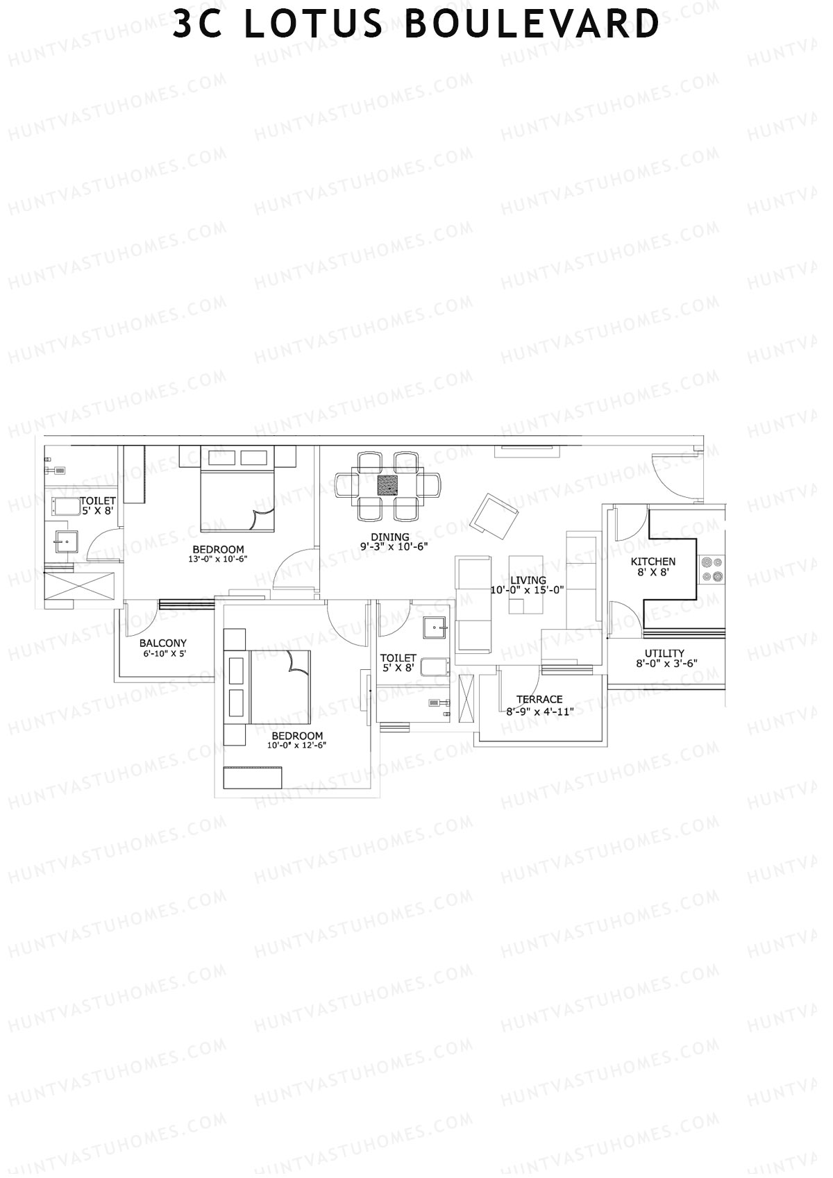 3C Lotus Boulevard Tower 23 Unit 2 Floor Plan