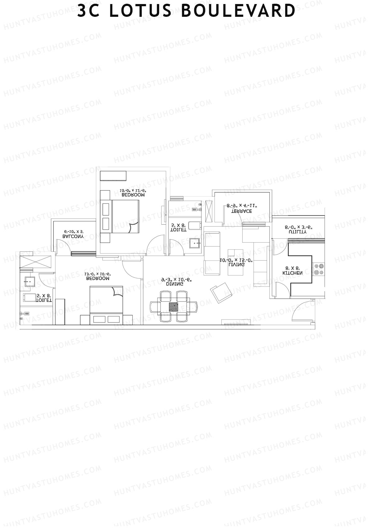 3C Lotus Boulevard Tower 23 Unit 3 Floor Plan