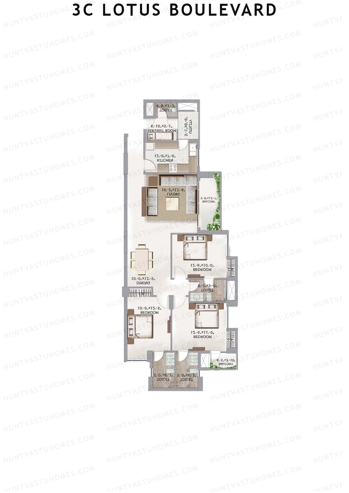 3C Lotus Boulevard Tower 24 Unit 1 Floor Plan