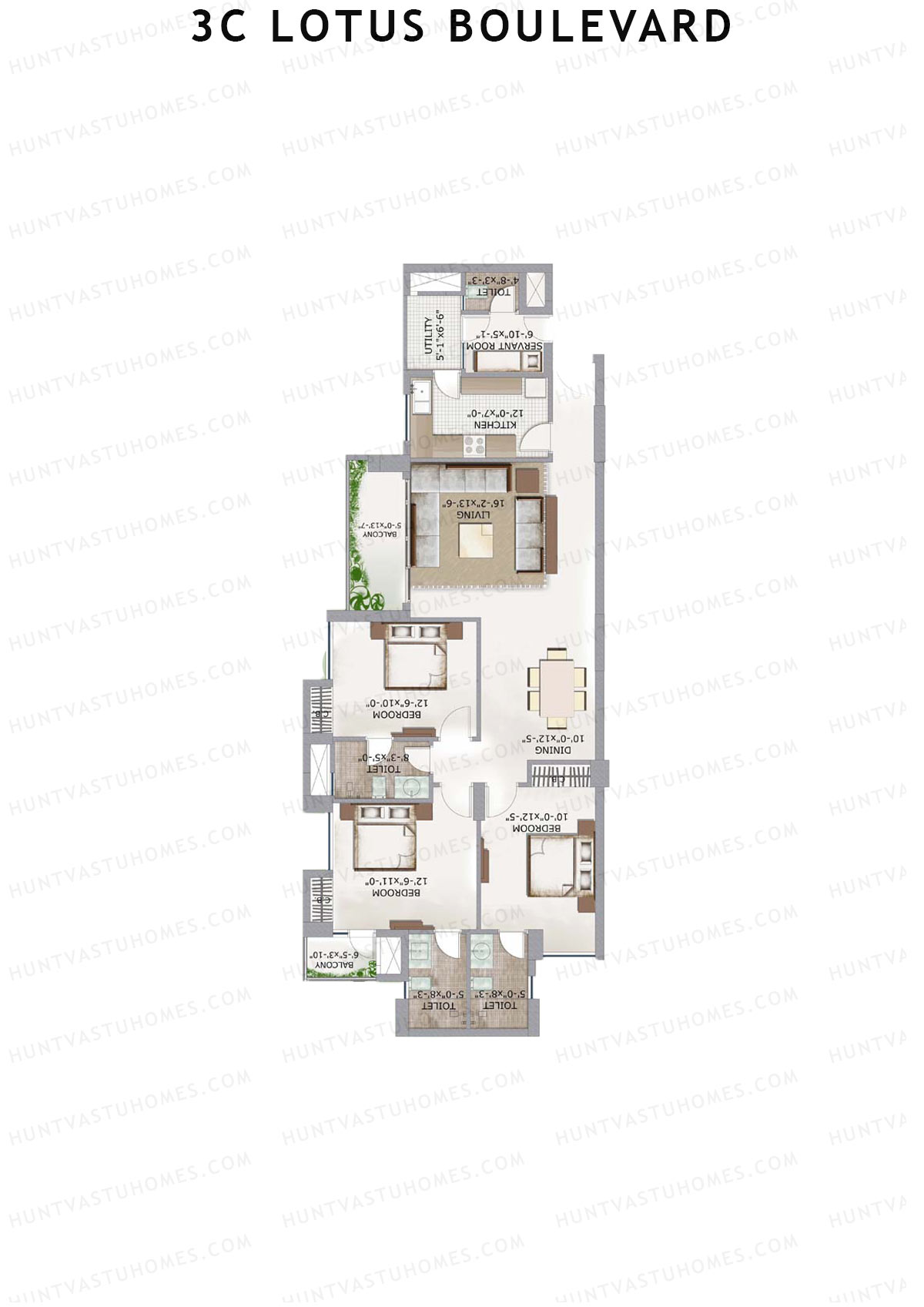 3C Lotus Boulevard Tower 24 Unit 2 Floor Plan
