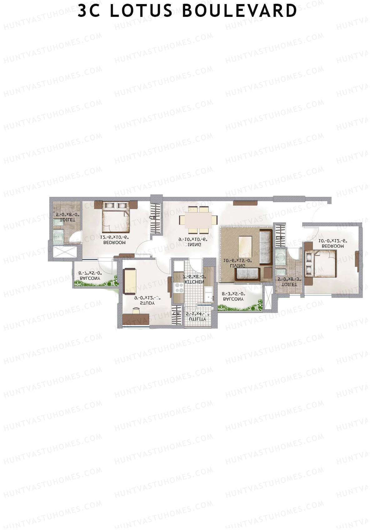 3C Lotus Boulevard Tower 24 Unit 3 Floor Plan