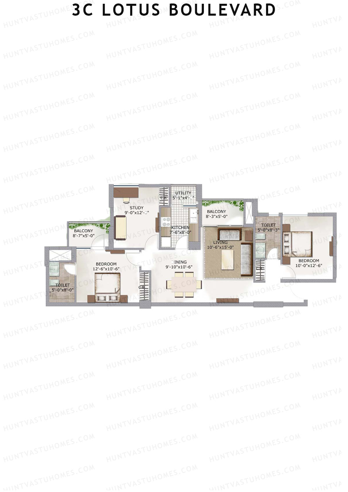 3C Lotus Boulevard Tower 24 Unit 4 Floor Plan