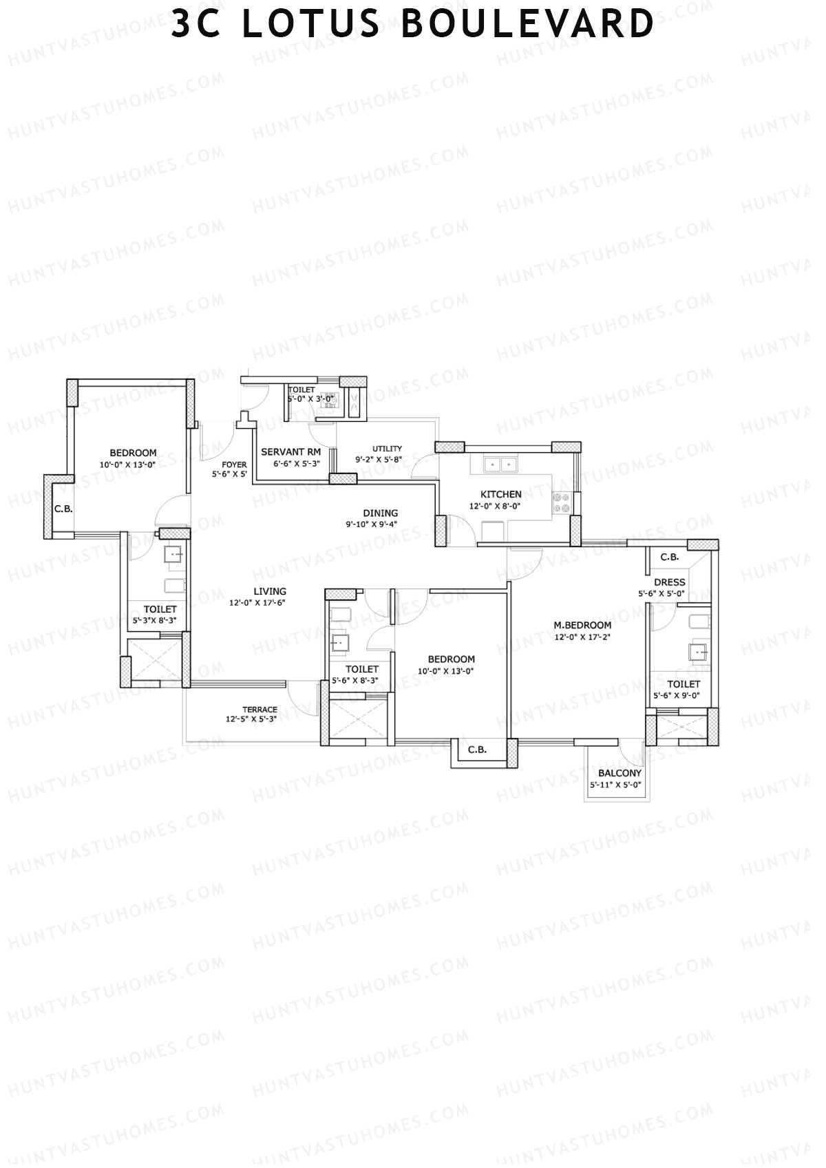 3C Lotus Boulevard Tower 25 Unit 1 Floor Plan