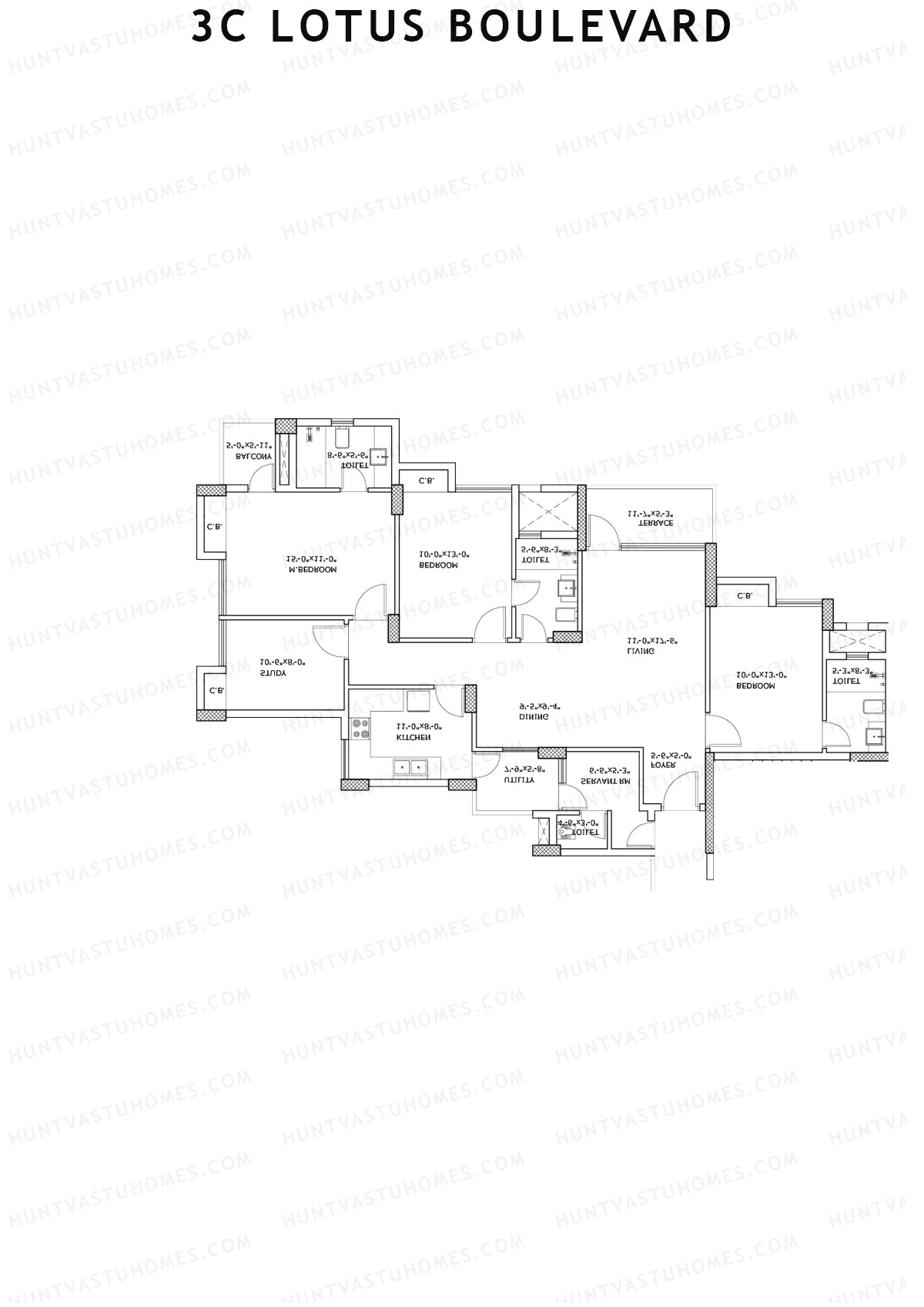 3C Lotus Boulevard Tower 25 Unit 3 Floor Plan