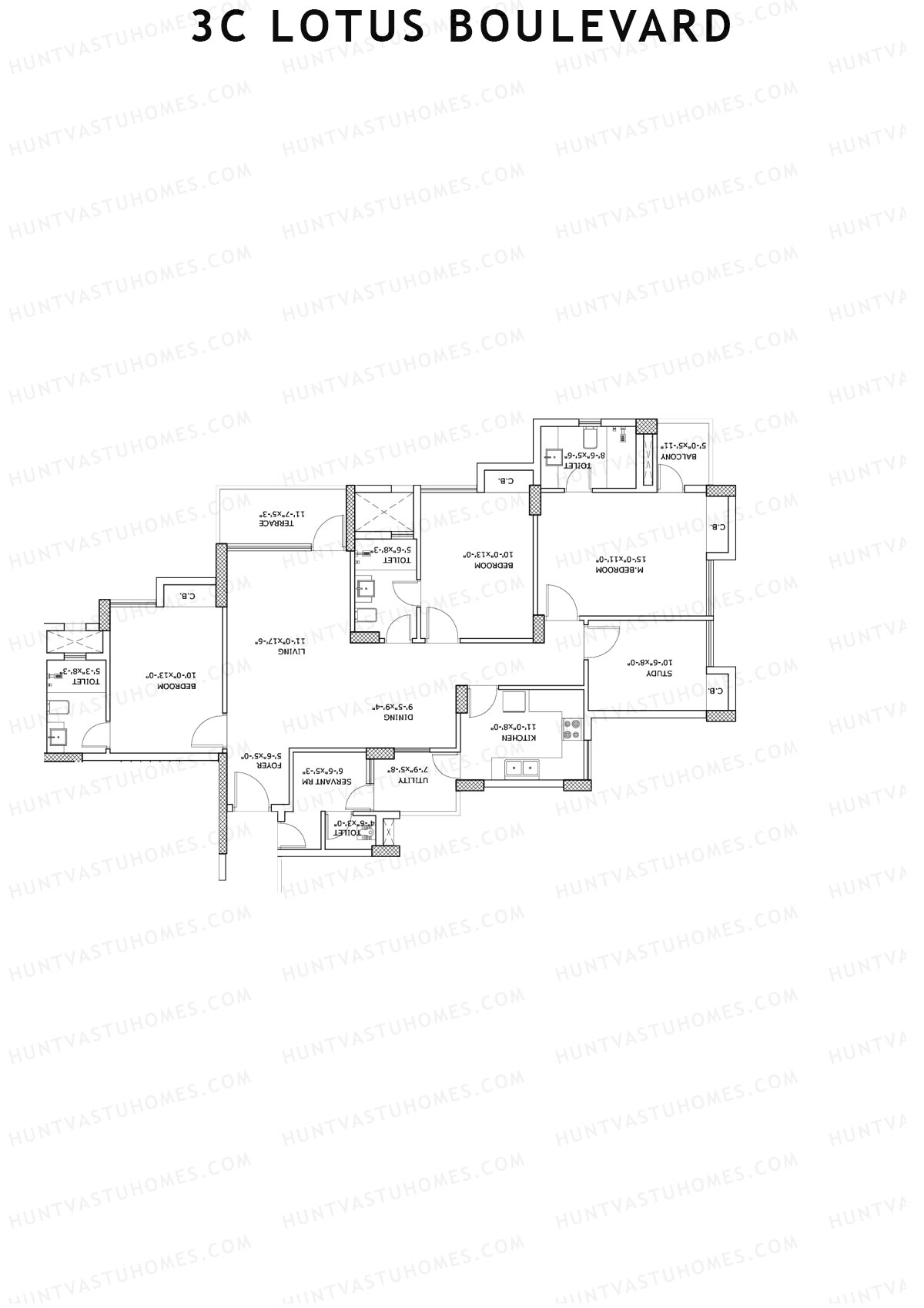 3C Lotus Boulevard Tower 25 Unit 4 Floor Plan