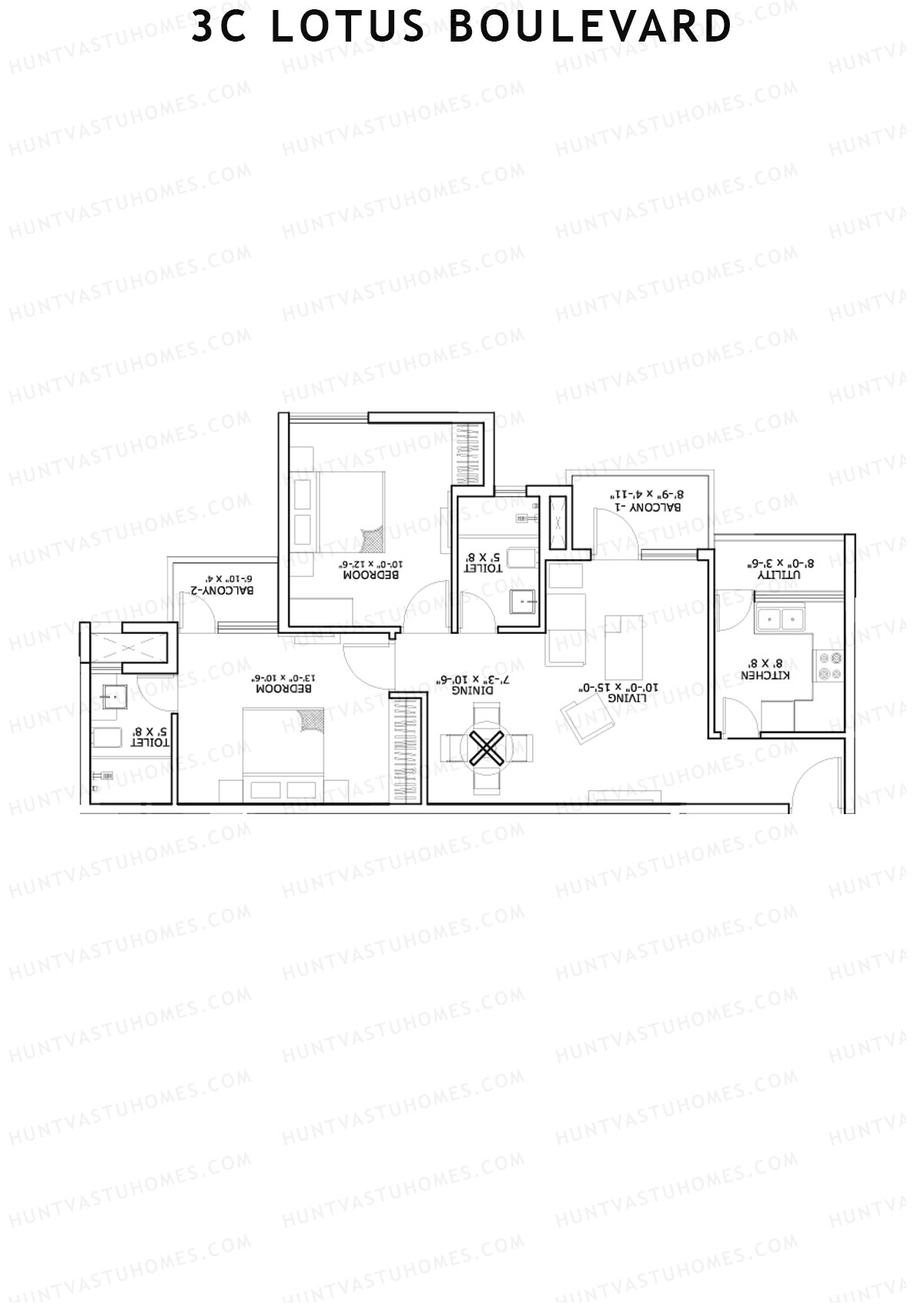 3C Lotus Boulevard Tower 26 Unit 4 Floor Plan