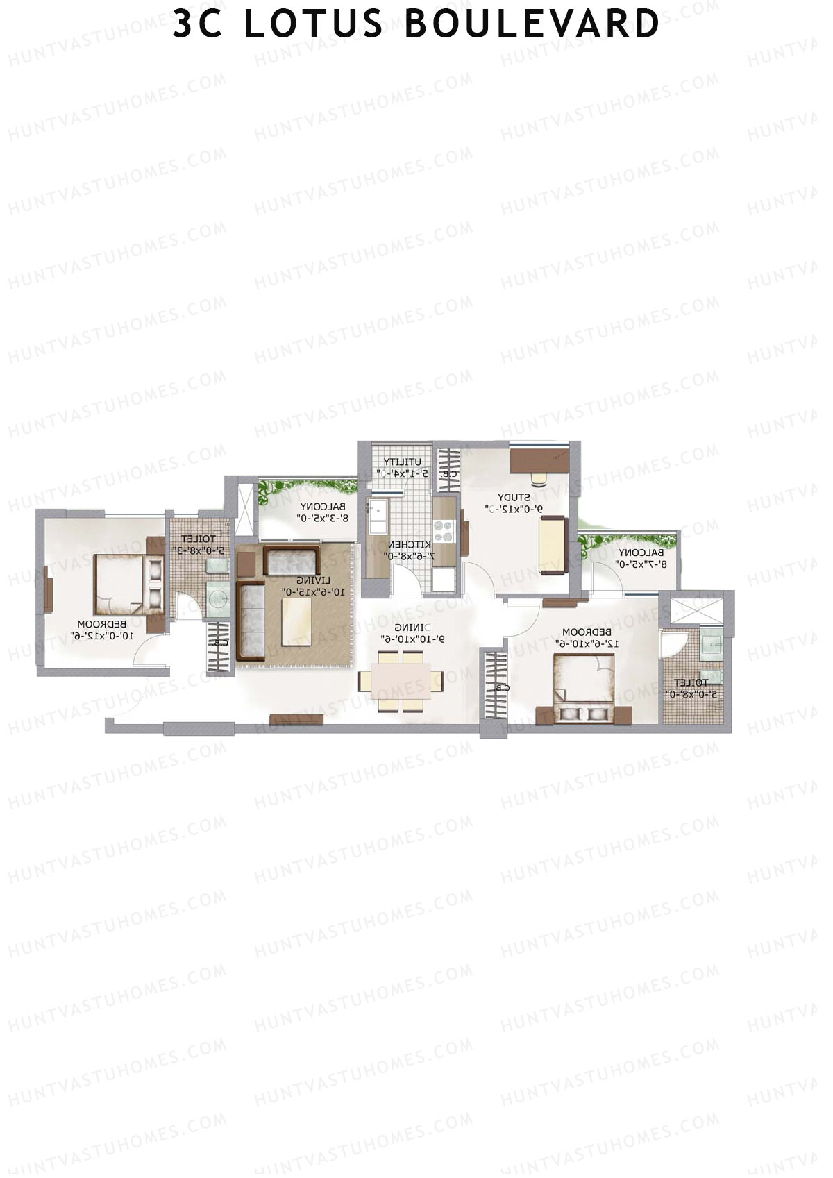 3C Lotus Boulevard Tower 26 Unit 5 Floor Plan