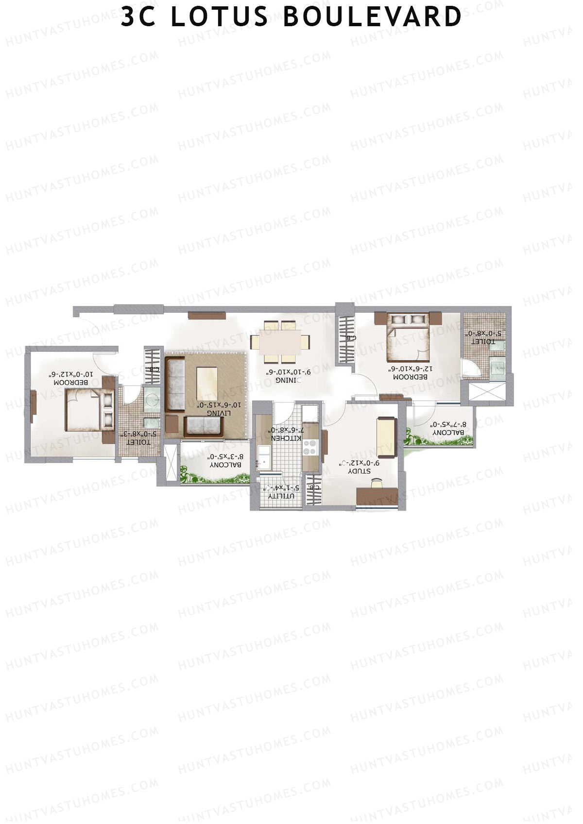 3C Lotus Boulevard Tower 27 Unit 1 Floor Plan