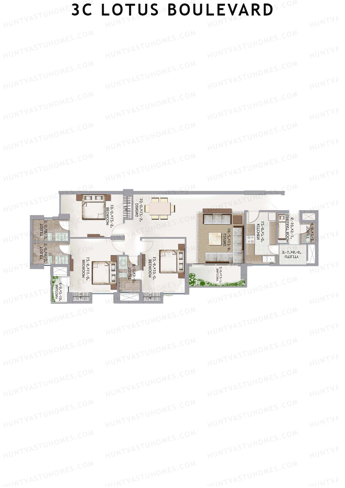 3C Lotus Boulevard Tower 28 Unit 2 Floor Plan