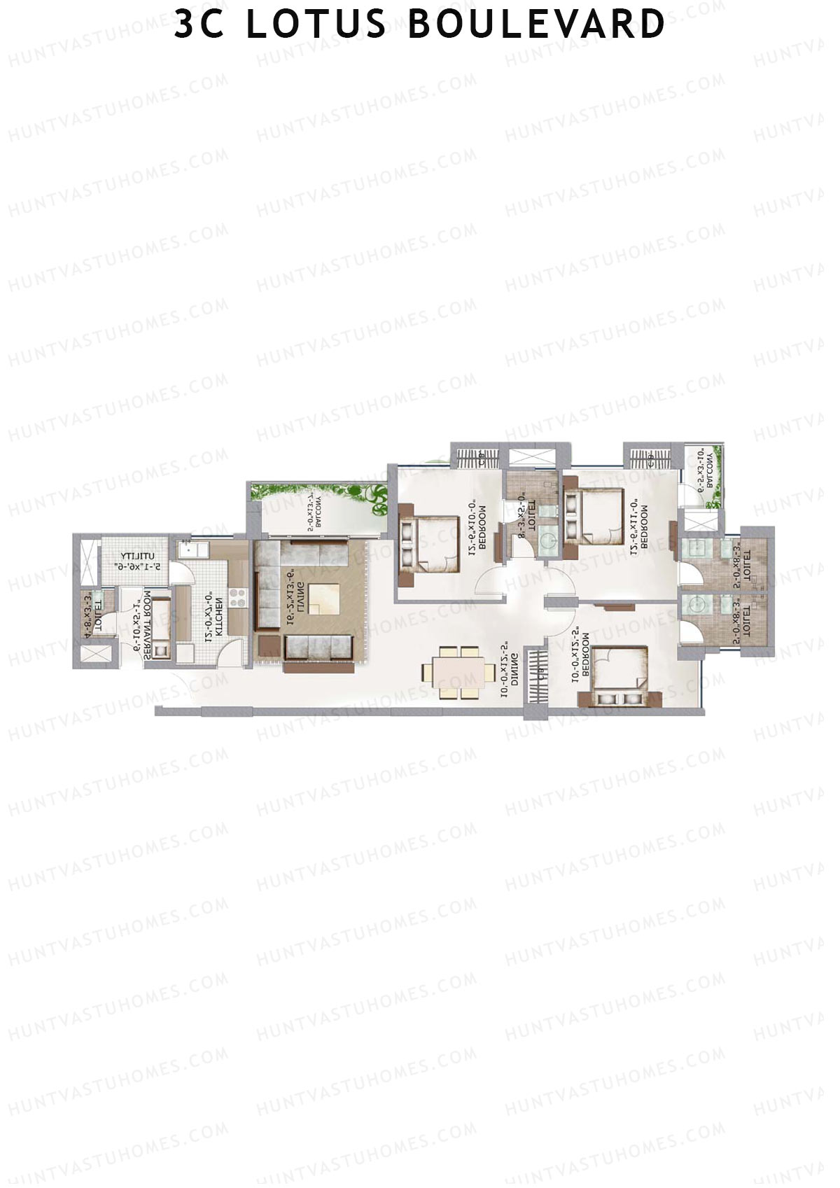 3C Lotus Boulevard Tower 9 Unit 1 Floor Plan