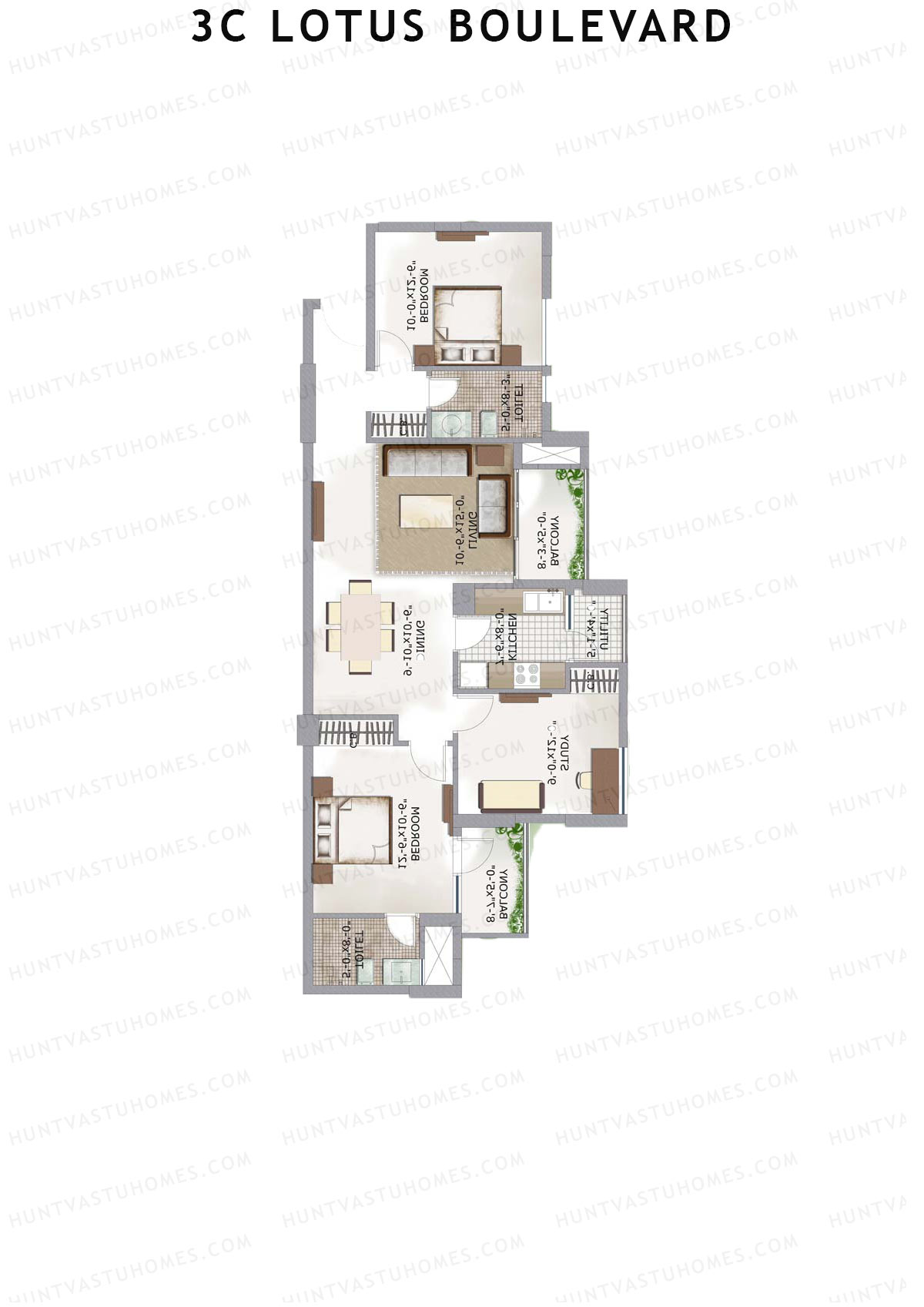 3C Lotus Boulevard Tower 9 Unit 3 Floor Plan