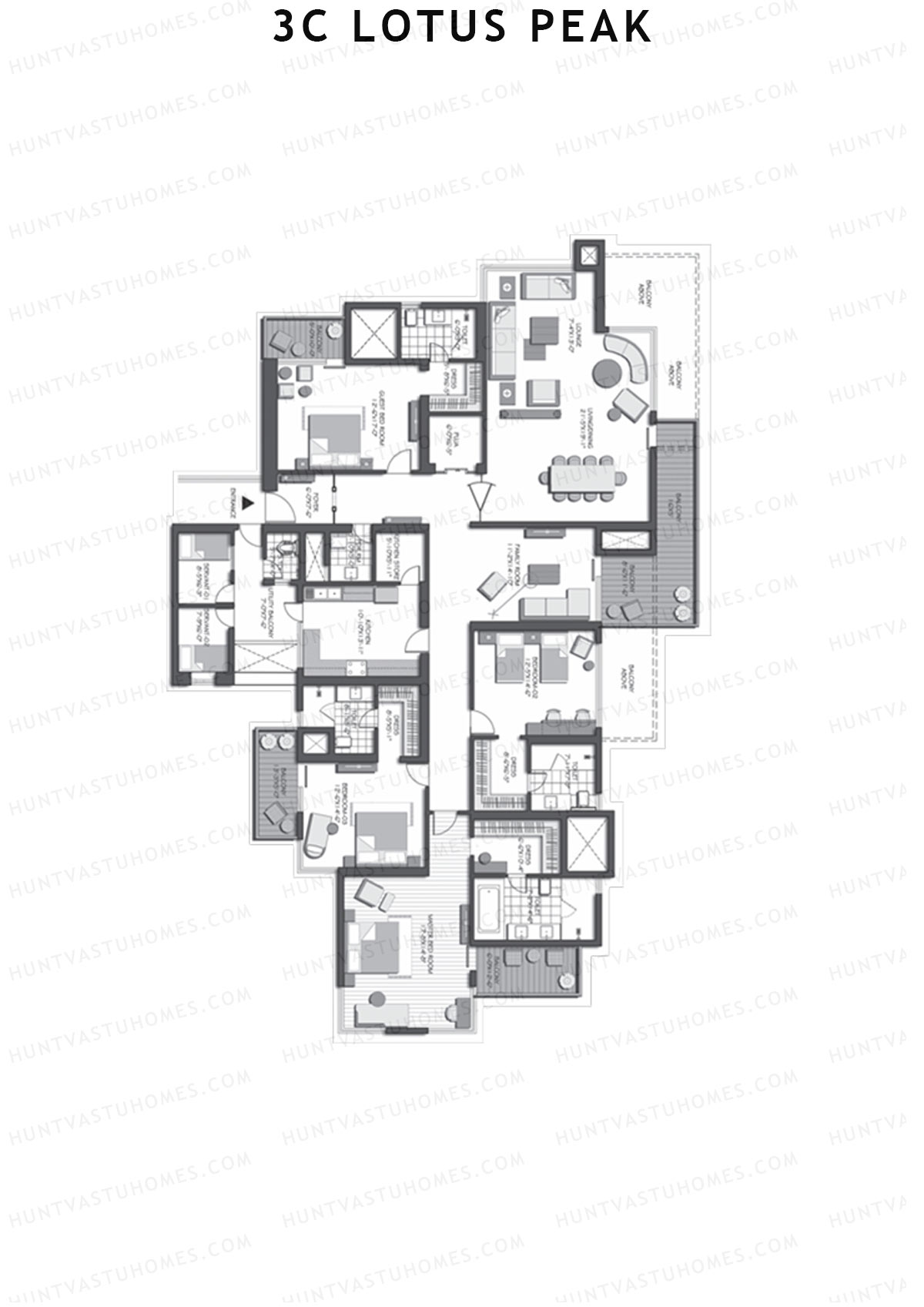 3C Lotus Peak Tower 31 Unit 2 (Type A) Floor Plan