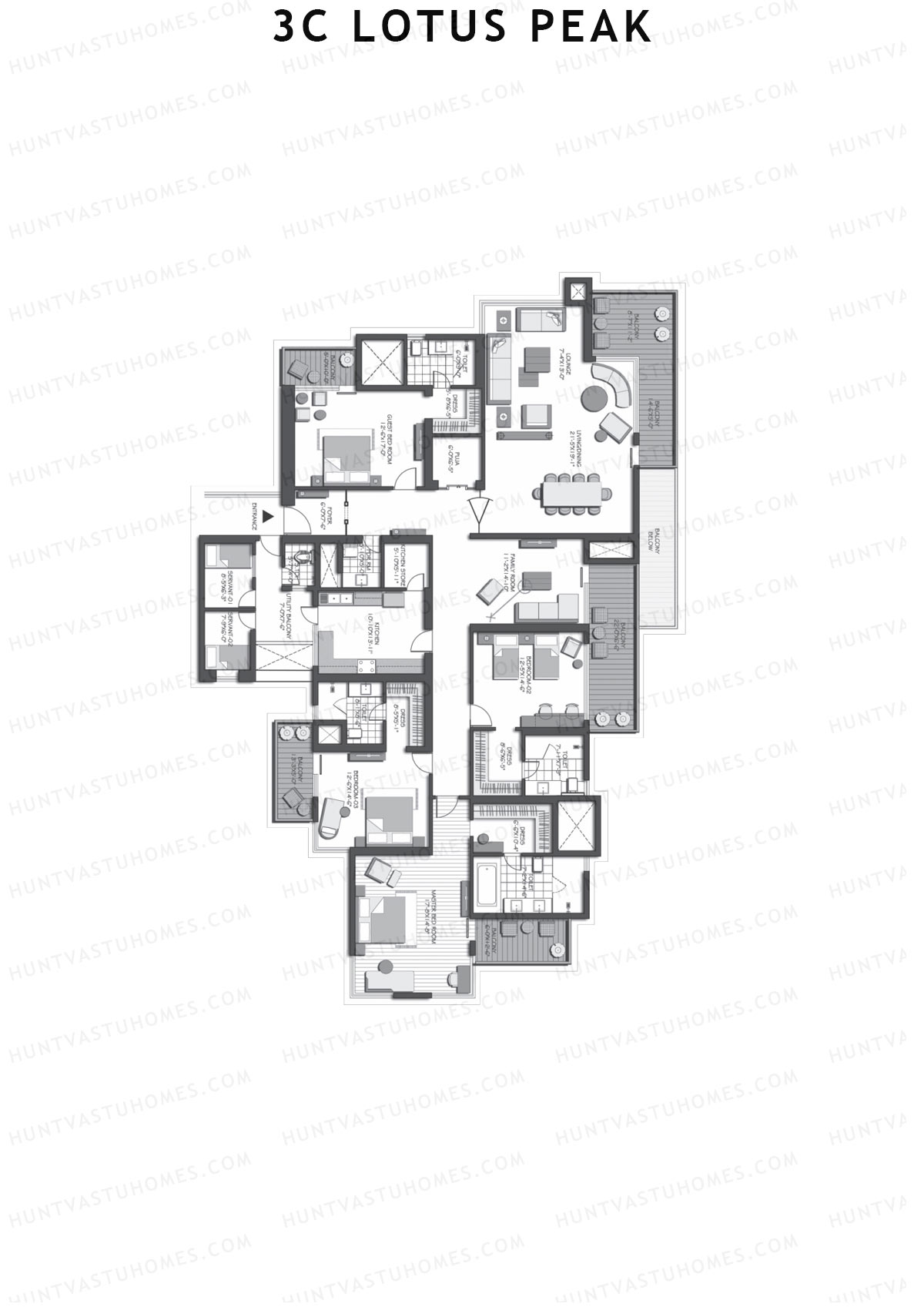 3C Lotus Peak Tower 31 Unit 2 (Type B) Floor Plan