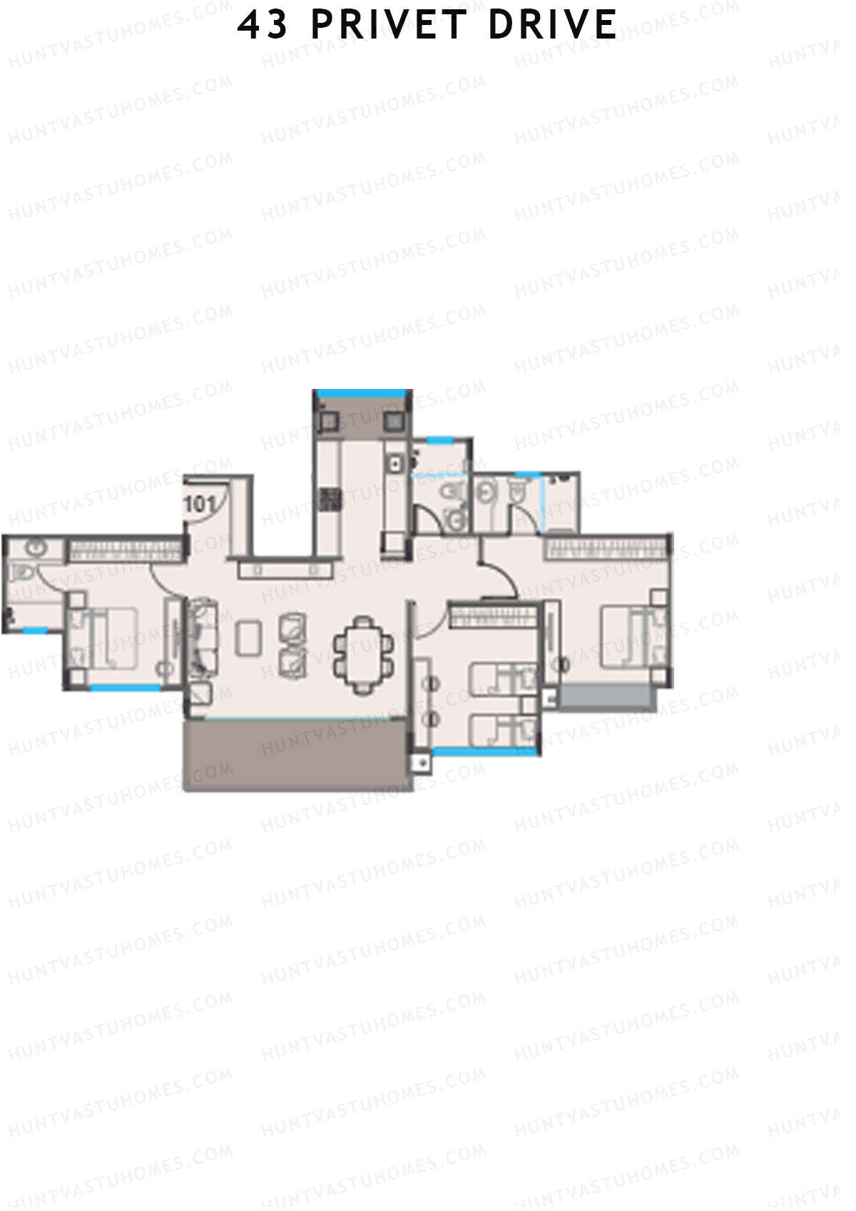 43 Privet Drive Tower A Unit 1 Floor Plan
