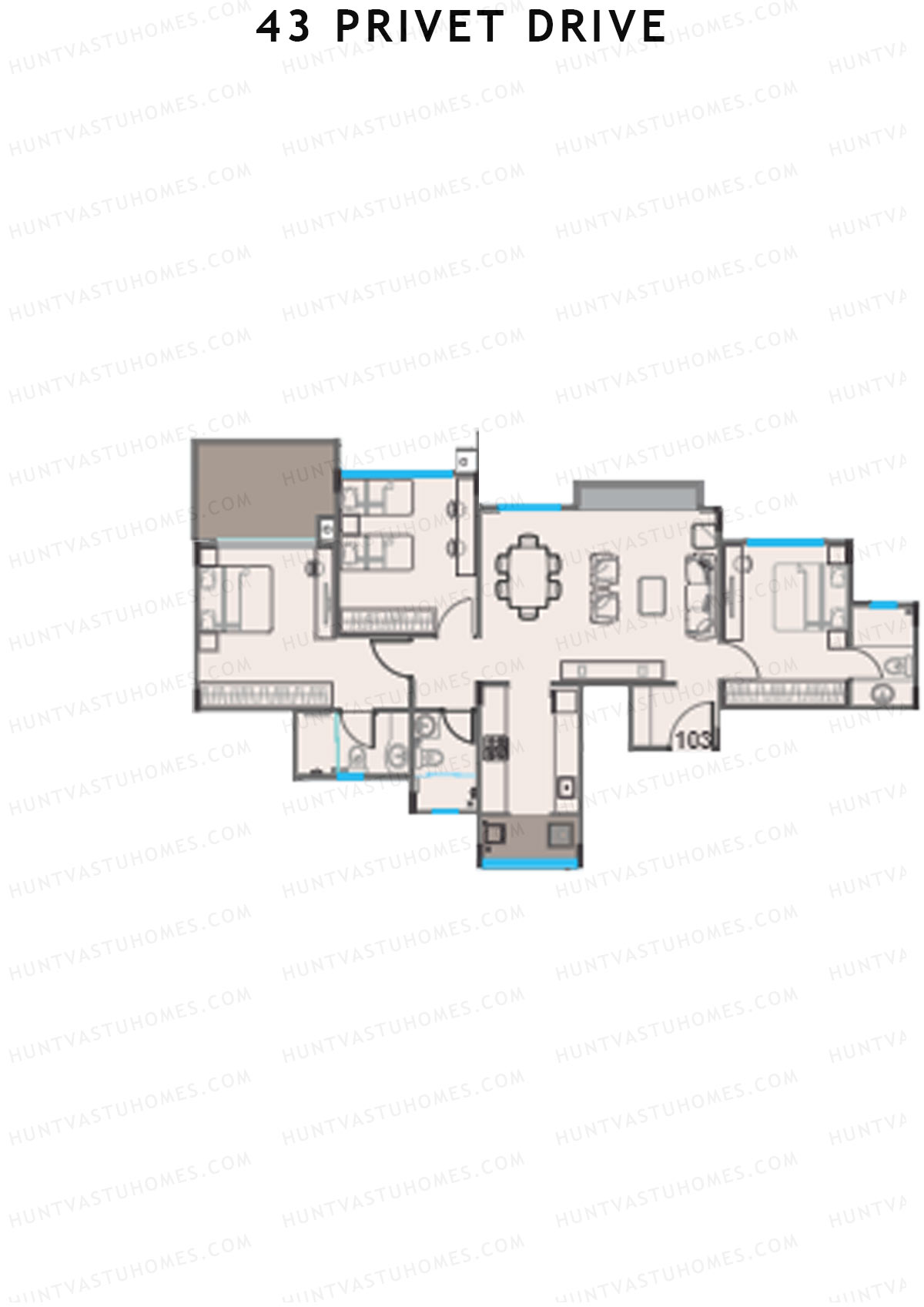 43 Privet Drive Tower A Unit 3 Floor Plan