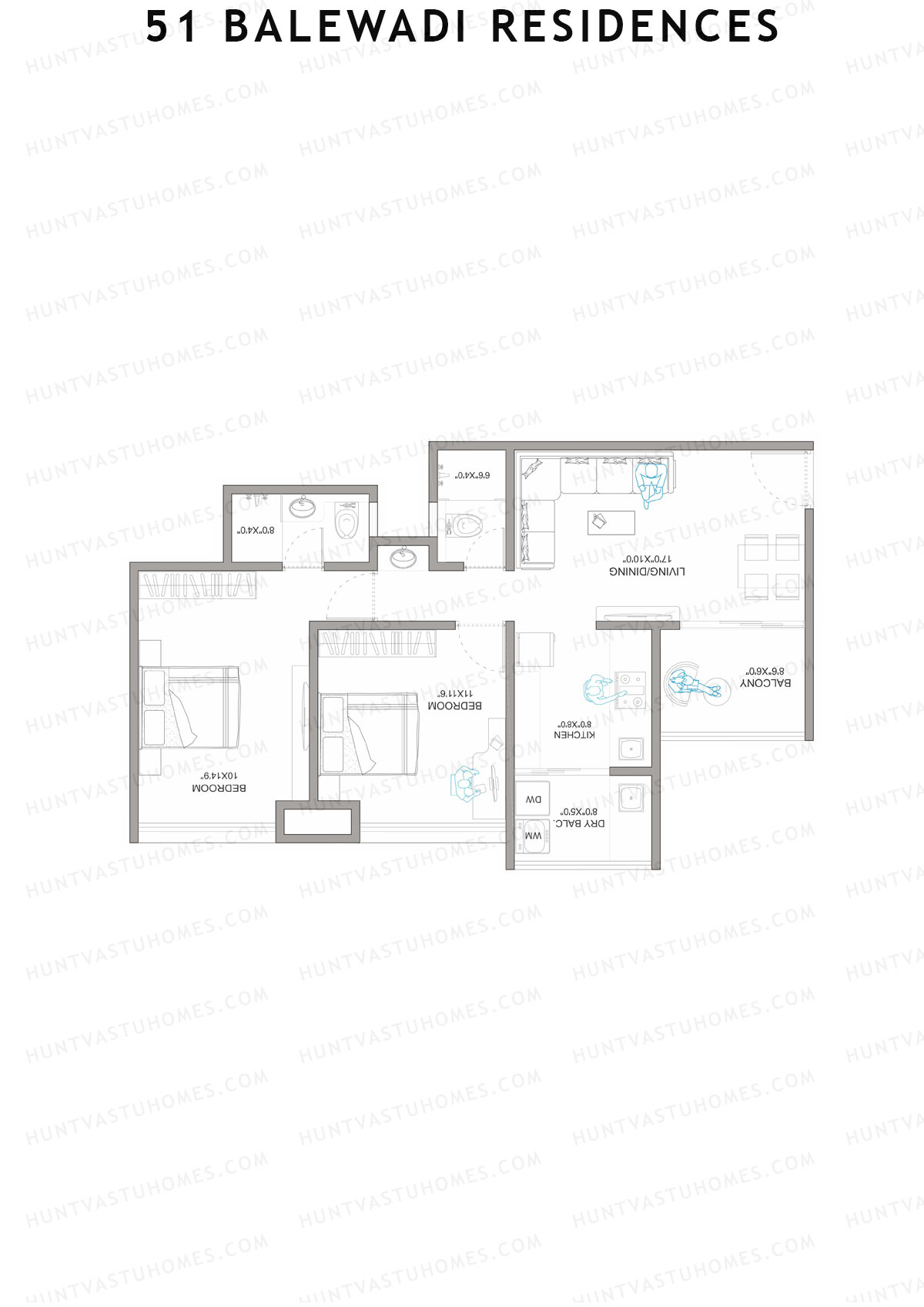 51 Balewadi Residences Wing A Aadhya Unit 1 Floor Plan
