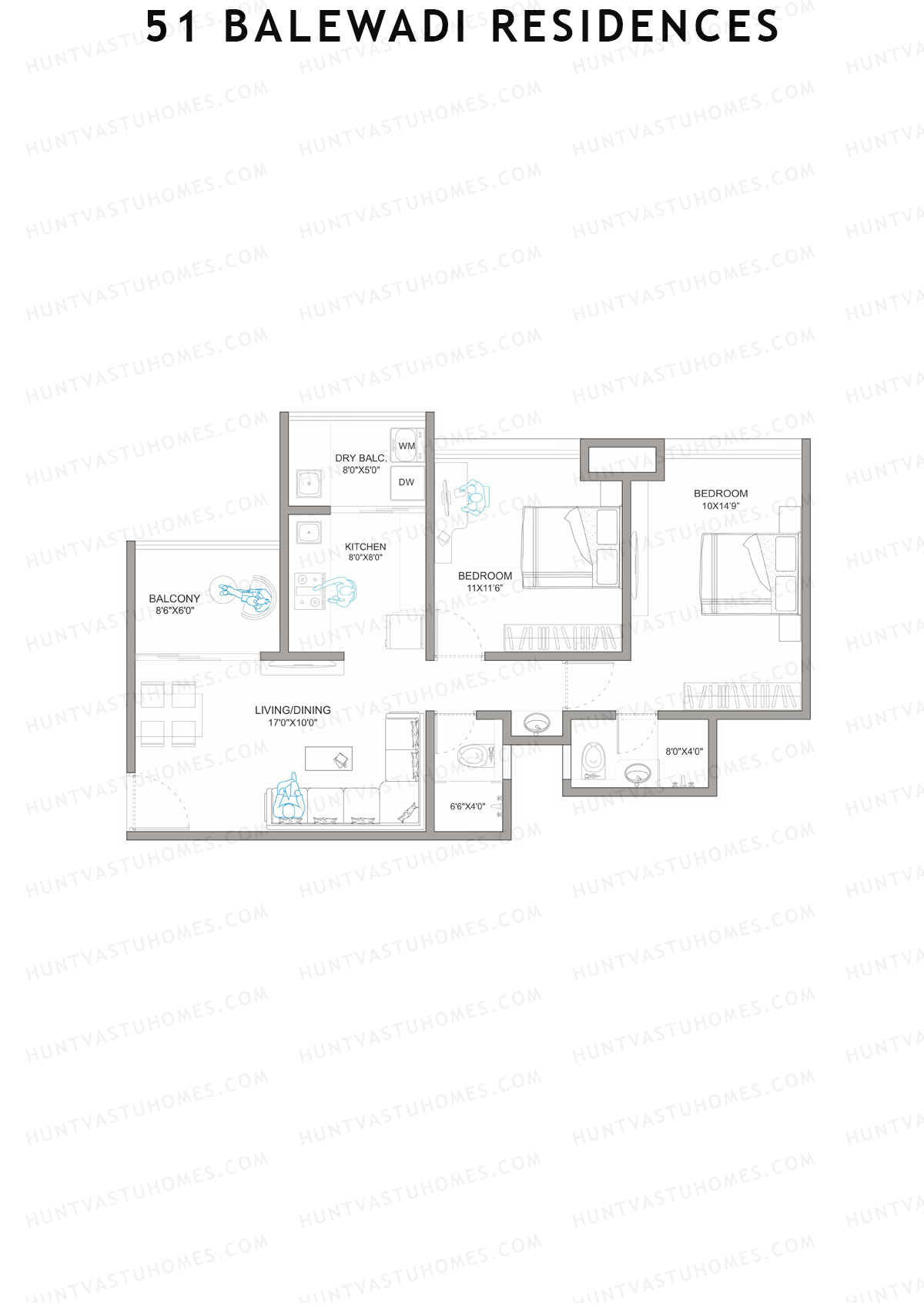 51 Balewadi Residences Wing A Aadhya Unit 3 Floor Plan