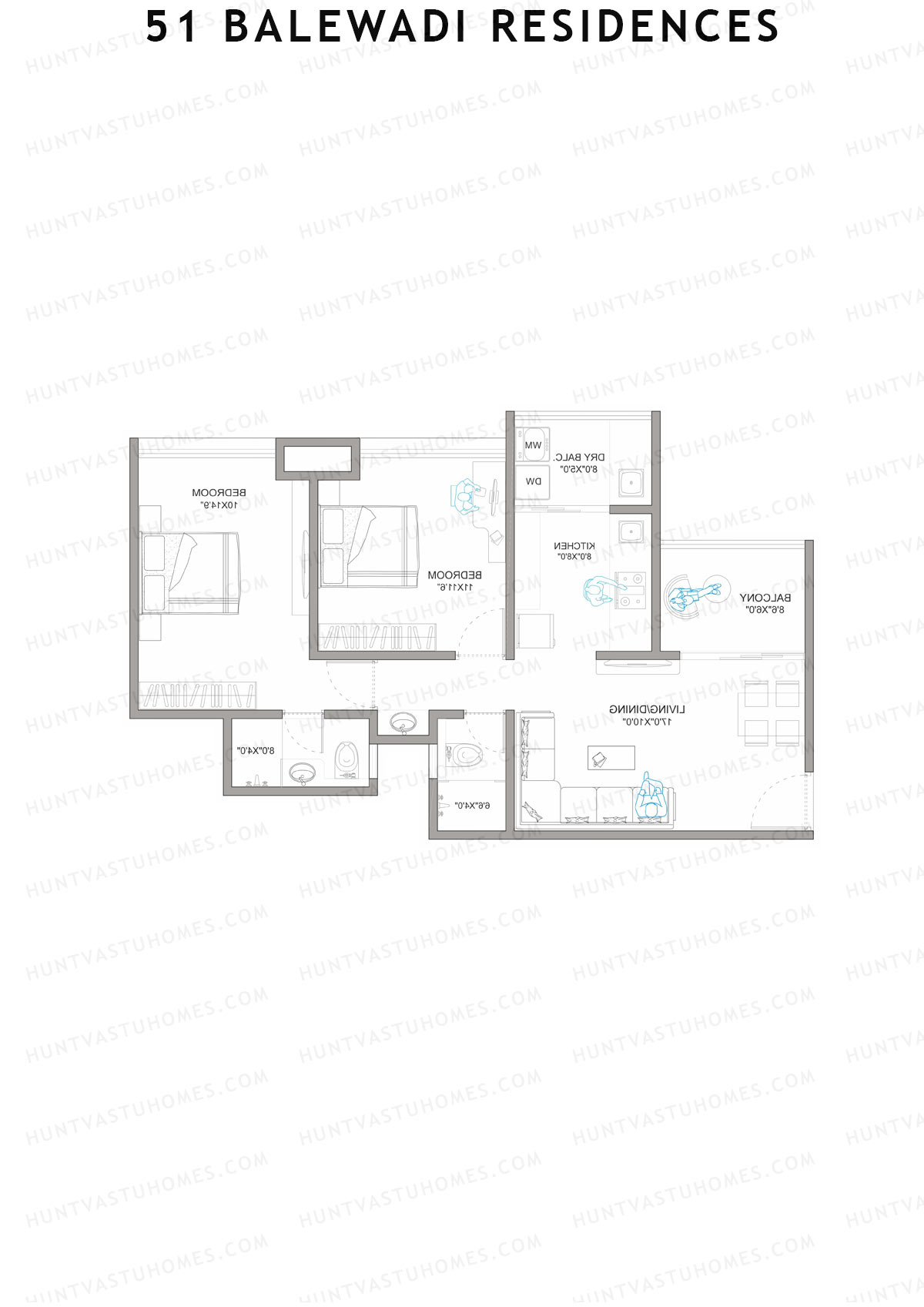 51 Balewadi Residences Wing B Adwita Unit 2 Floor Plan