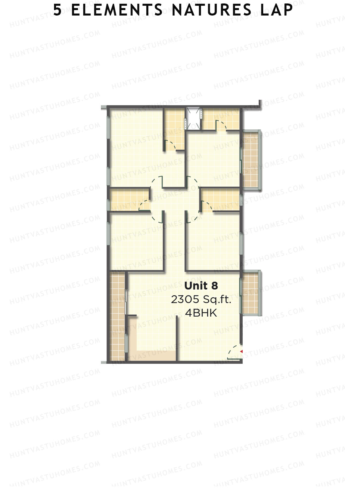 5 Elements Natures Lap, Block A Wing 1, Unit 8, 4BHK, Super Area 2305   sq ft 