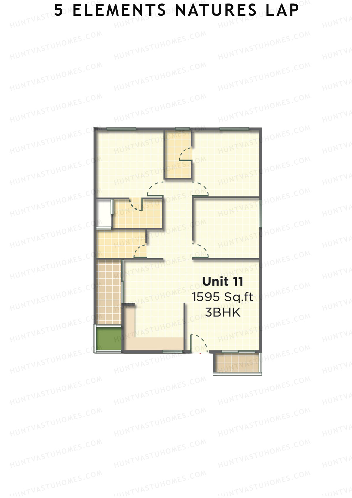 5 Elements Natures Lap, Block A Wing 2, Unit 11, 3BHK, Super Area 1595   sq ft 