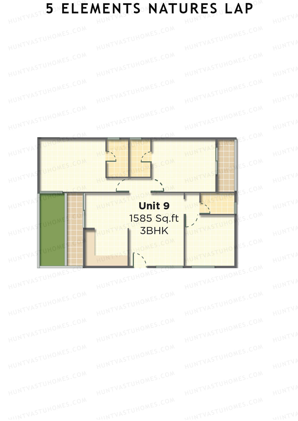 5 Elements Natures Lap, Block A Wing 2, Unit 9, 3BHK, Super Area 1585   sq ft 
