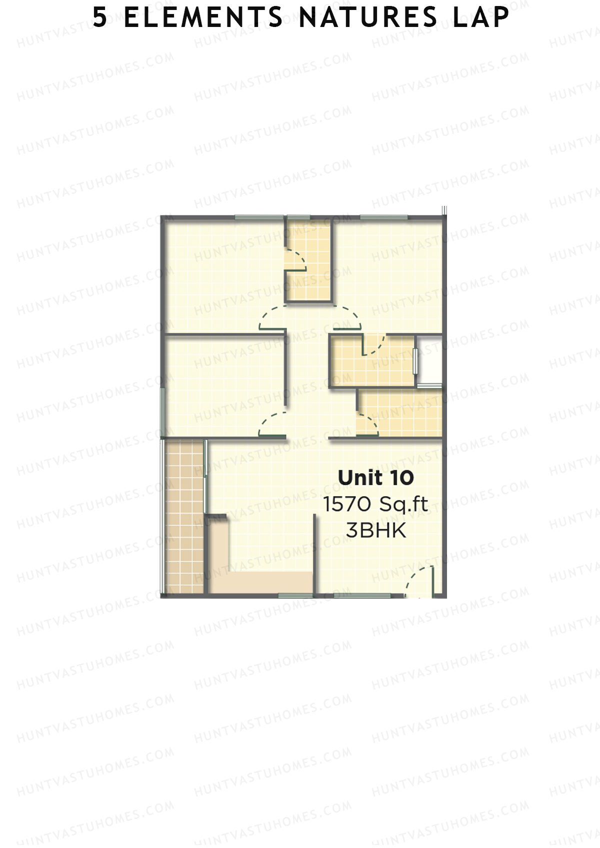 5 Elements Natures Lap, Block B Wing 1, Unit 2, 3BHK, Super Area 1570   sq ft 