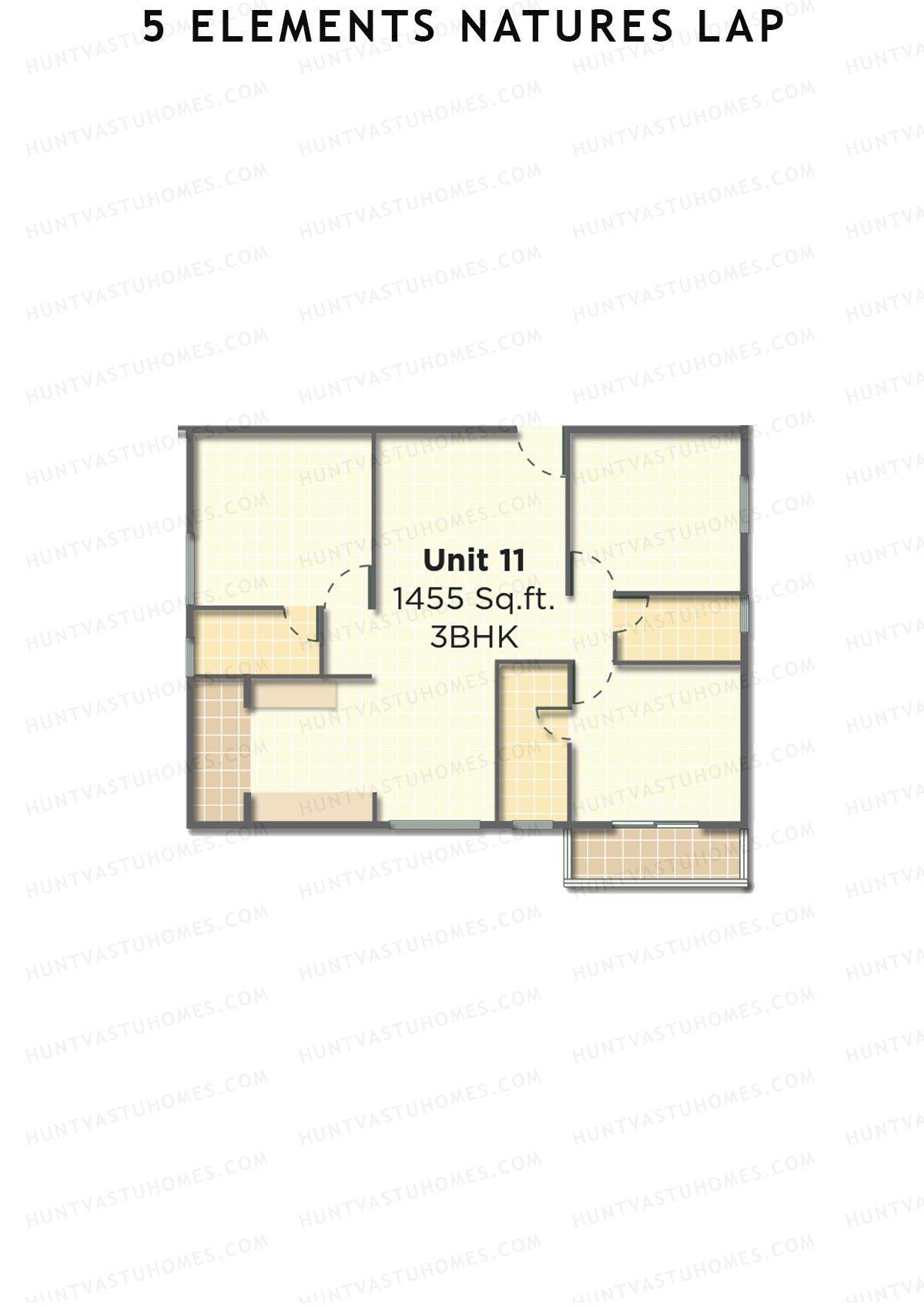 5 Elements Natures Lap, Block B Wing 2, Unit 11, 3BHK, Super Area 1455   sq ft 
