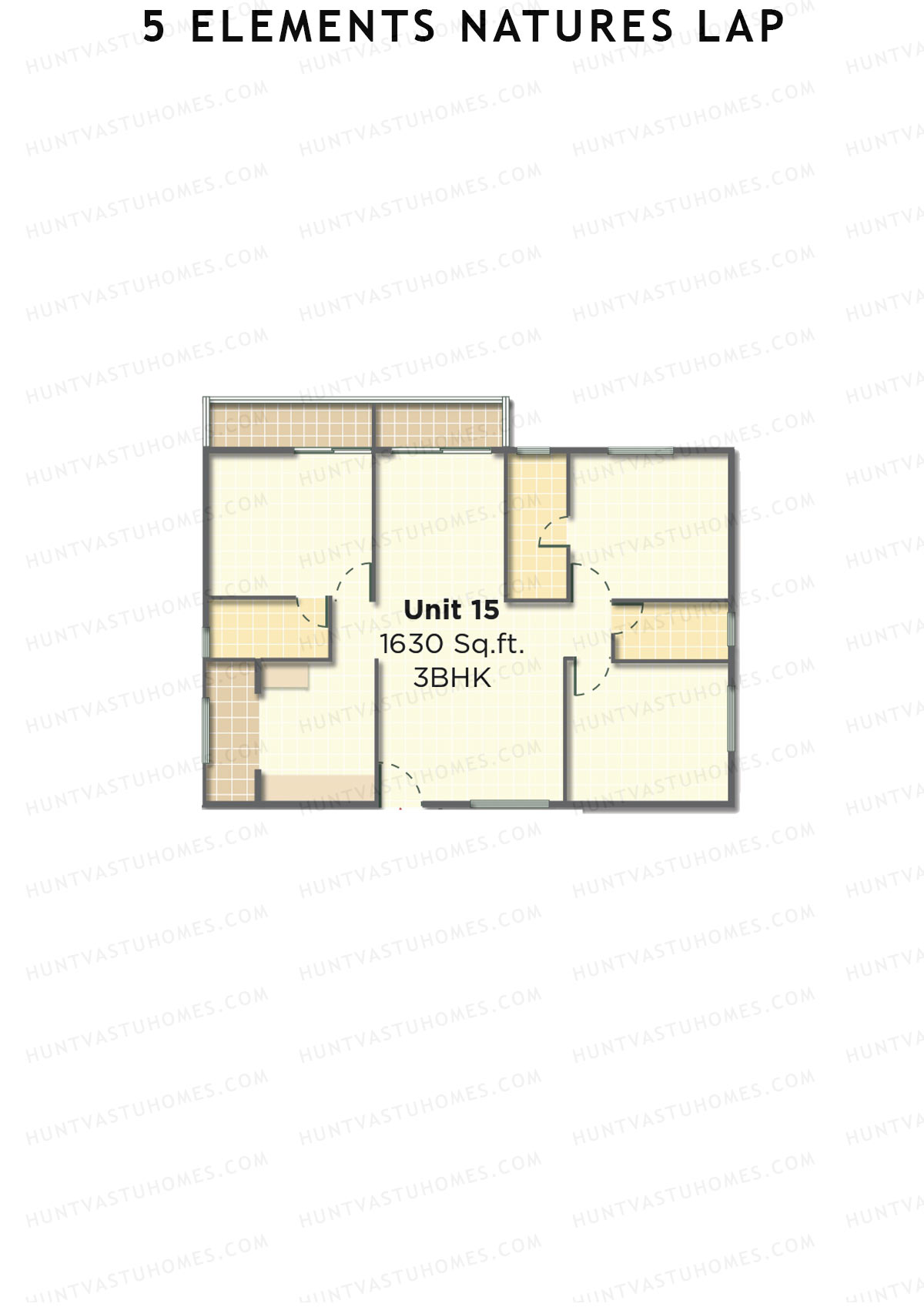 5 Elements Natures Lap, Block B Wing 2, Unit 15, 3BHK, Super Area 1630   sq ft 