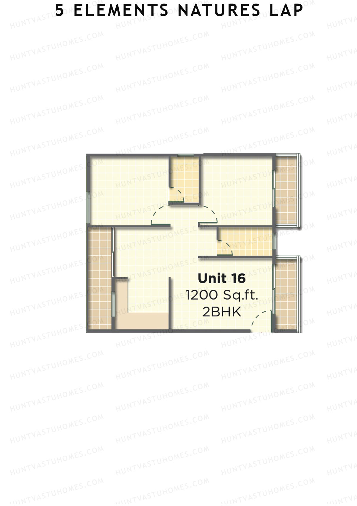 5 Elements Natures Lap, Block B Wing 2, Unit 16, 2BHK, Super Area 1200   sq ft 