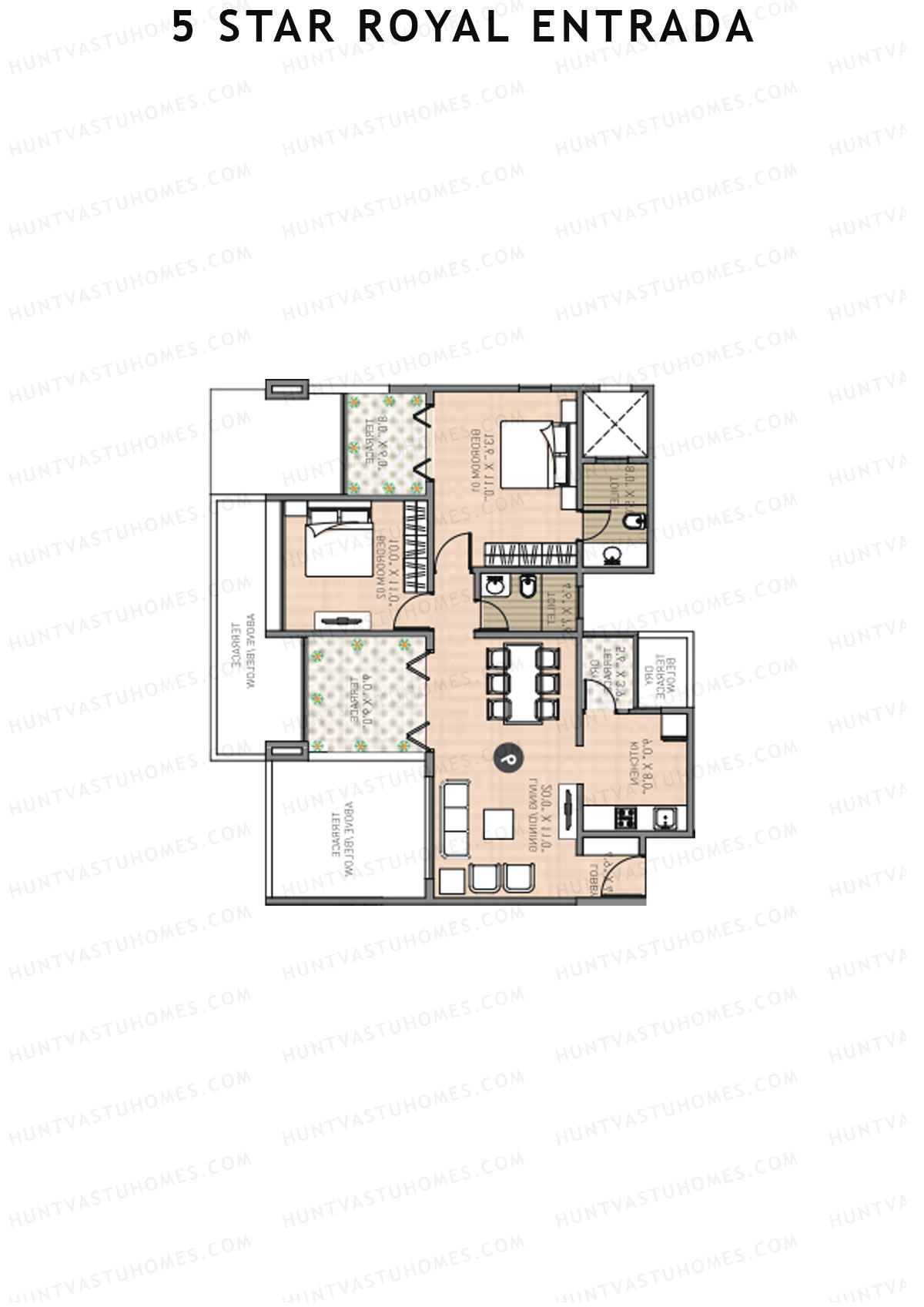5 Star Royal Entrada Tower B Unit 1 Floor Plan