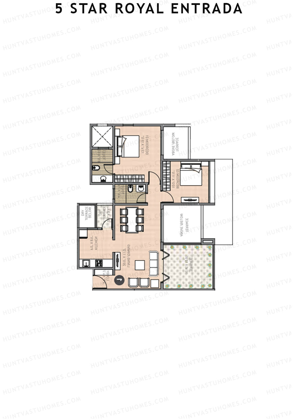 5 Star Royal Entrada Tower B Unit 2 Floor Plan