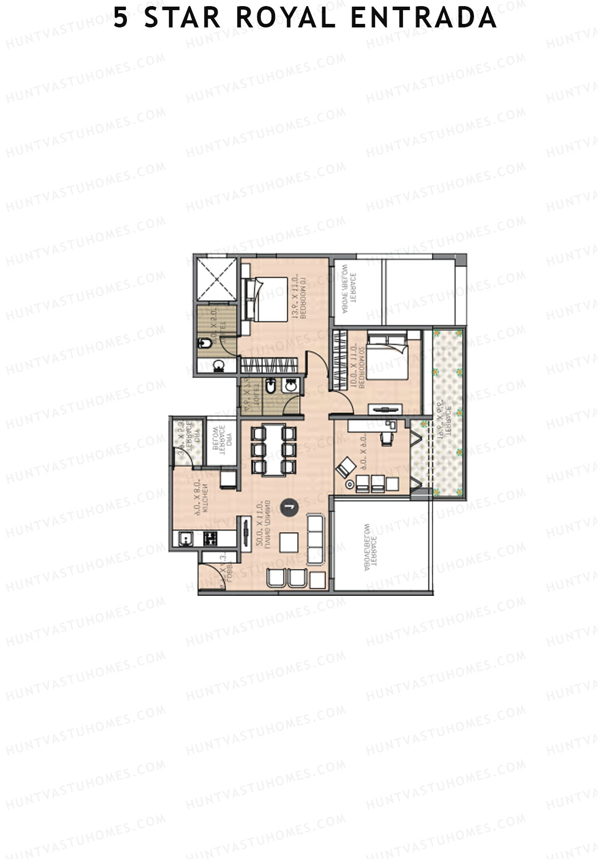 5 Star Royal Entrada Tower B Unit 2 Floor Plan