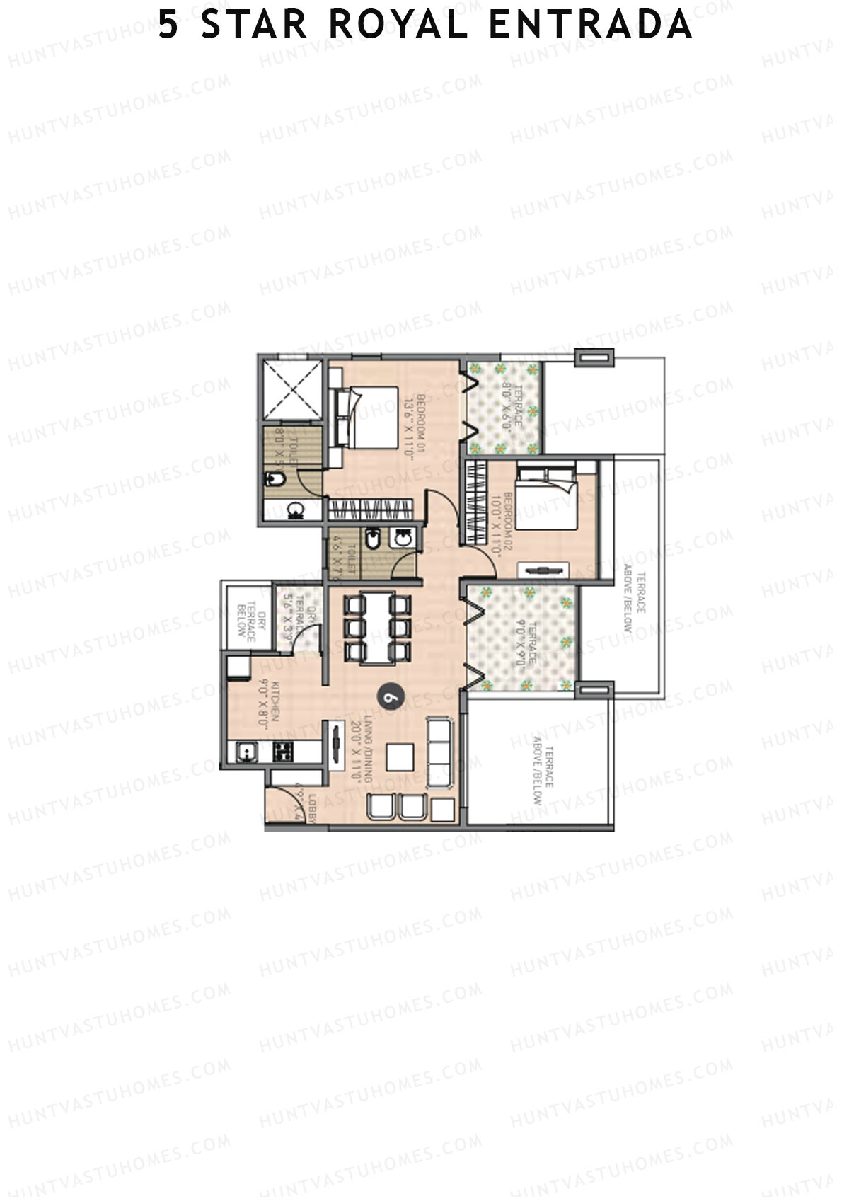 5 Star Royal Entrada Tower B Unit 2 Floor Plan