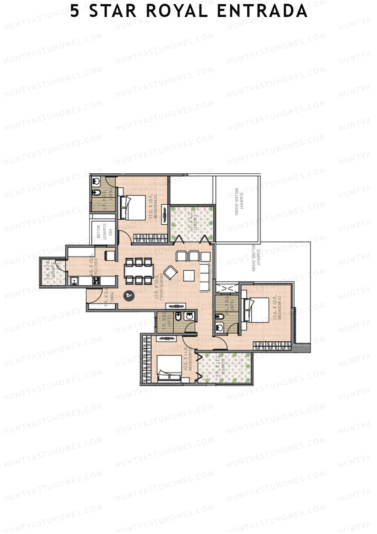 5 Star Royal Entrada Tower B Unit 3 Floor Plan