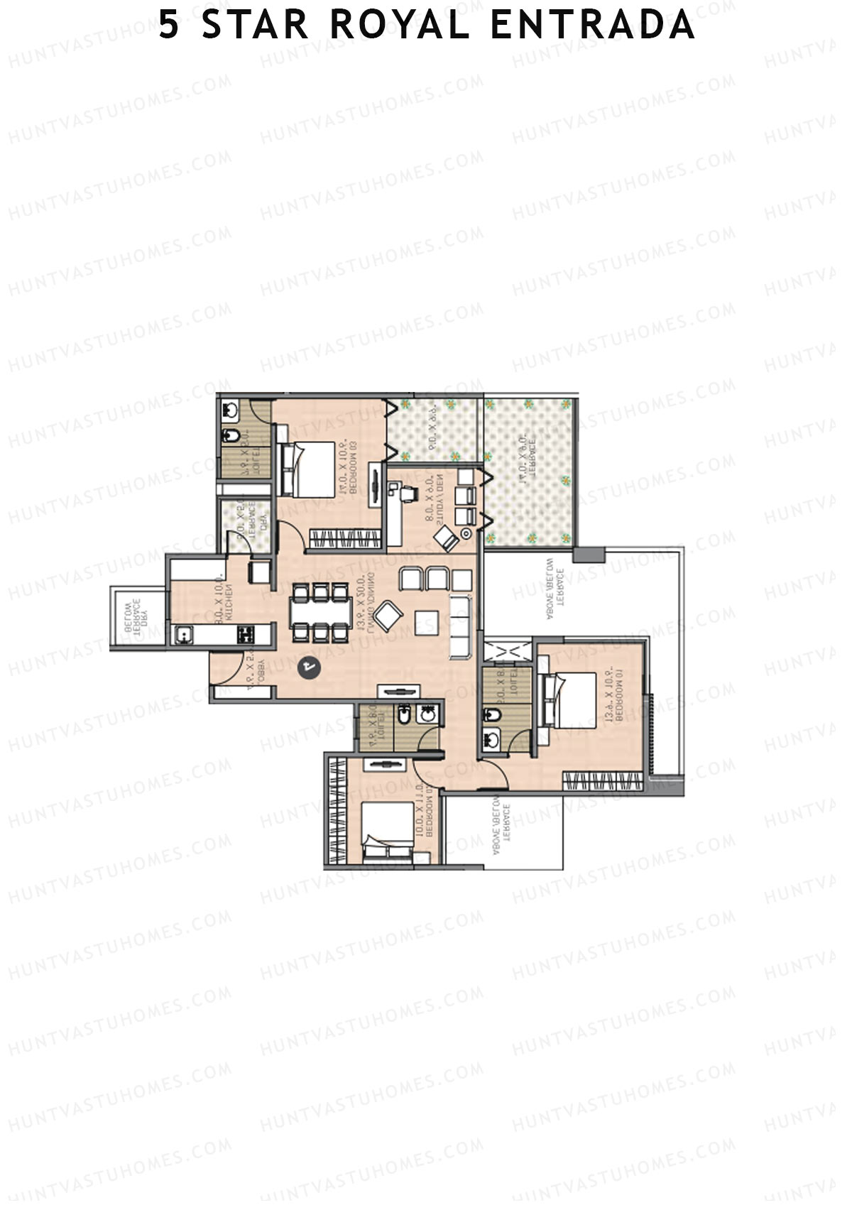 5 Star Royal Entrada Tower B Unit 3 Floor Plan