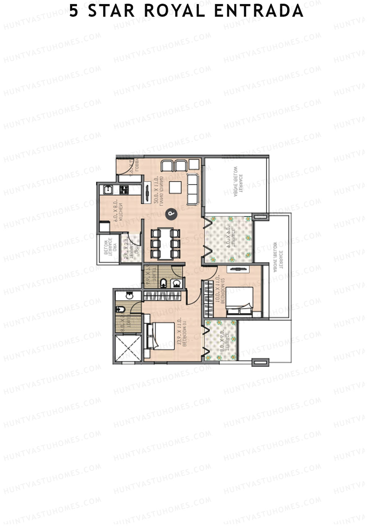 5 Star Royal Entrada Tower B Unit 5 Floor Plan