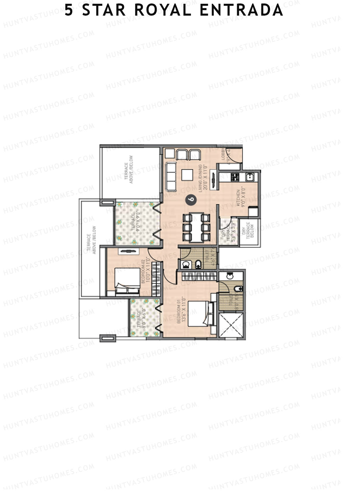 5 Star Royal Entrada Tower B Unit 6 Floor Plan
