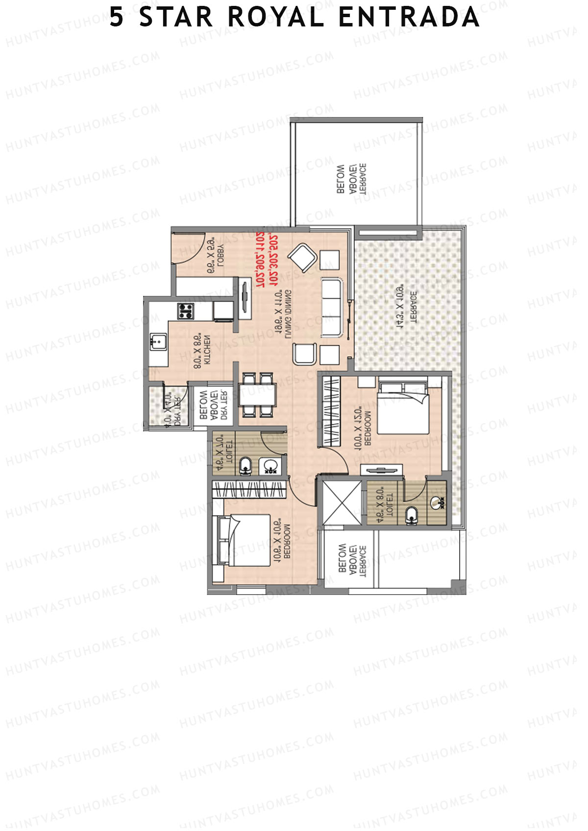 5 Star Royal Entrada Tower D Unit 1 (Type 1) Floor Plan