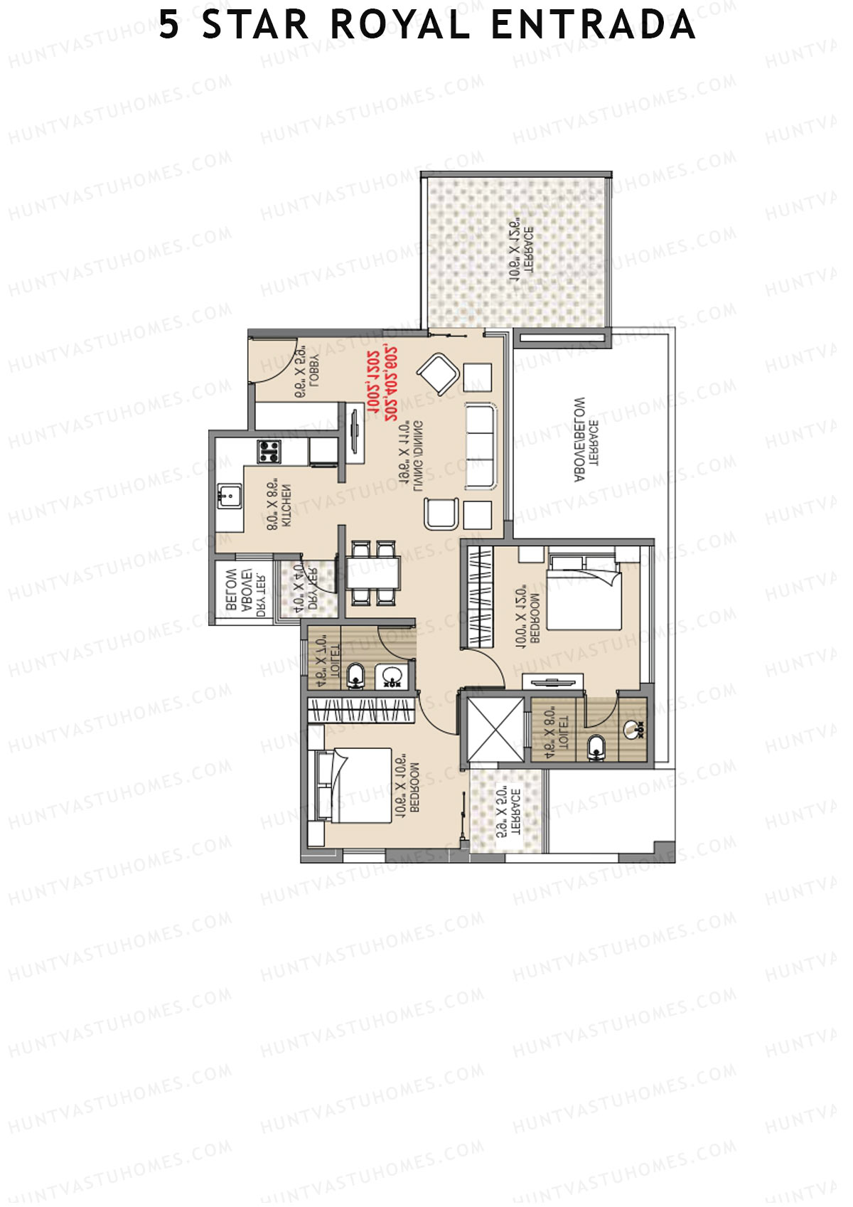 5 Star Royal Entrada Tower D Unit 1 (Type 1) Floor Plan
