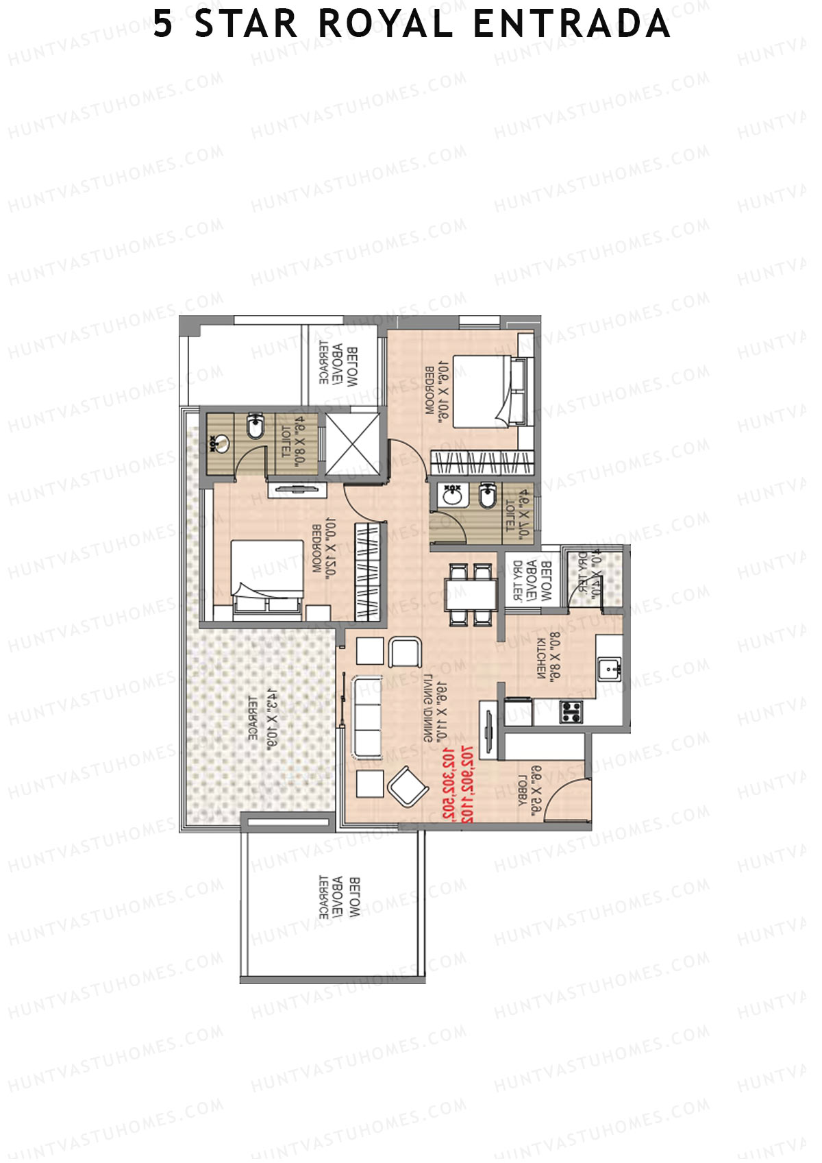 5 Star Royal Entrada Tower D Unit 4 (Type 1) Floor Plan