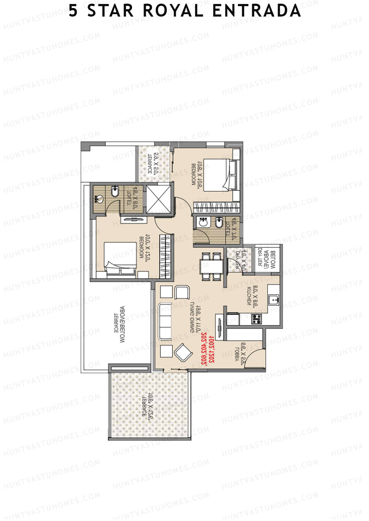 5 Star Royal Entrada Tower D Unit 4 (Type 1) Floor Plan